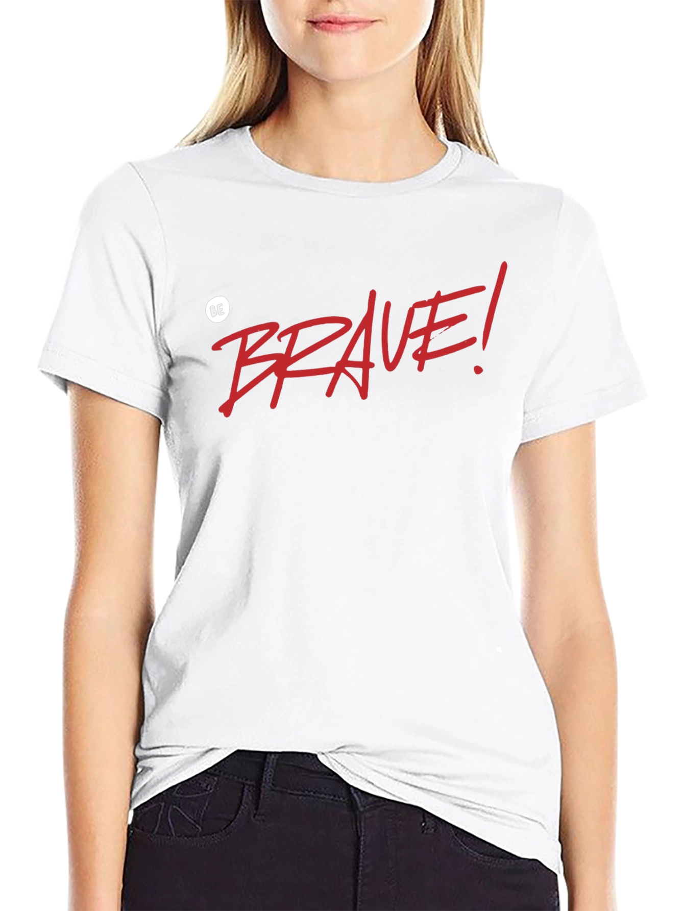 Be Brave! Graphic T-Shirt - Black Casual Tee