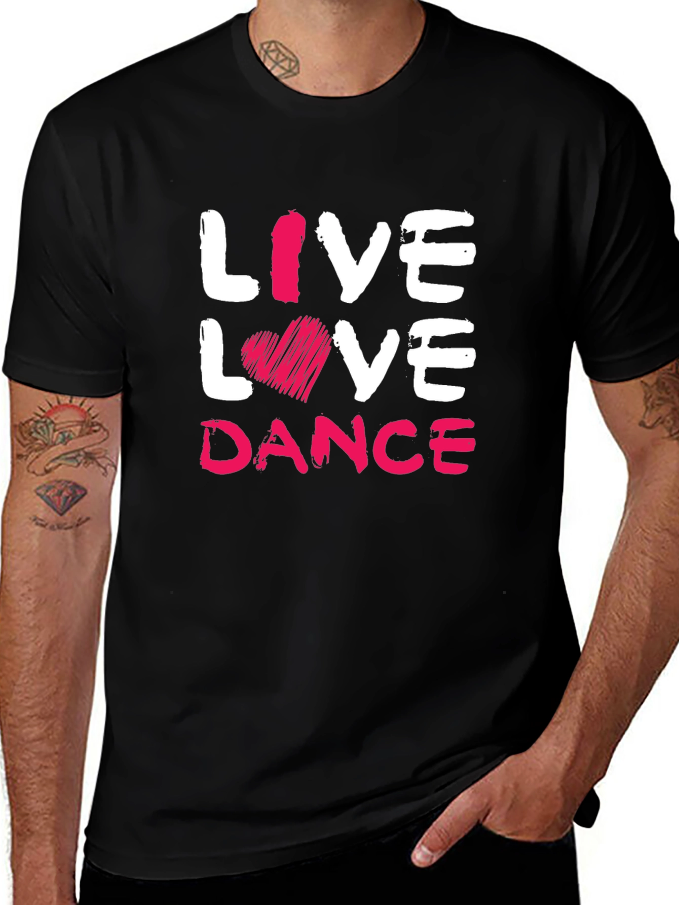 Live Love Dance Graphic Tee - Soft Black Cotton