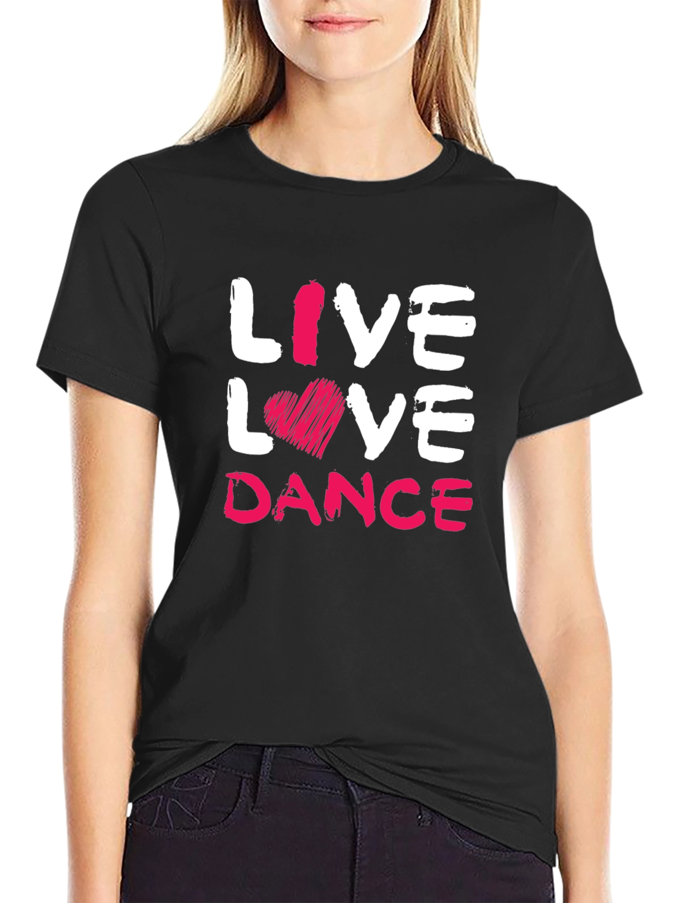 Live Love Dance Graphic Tee - Soft Black Cotton