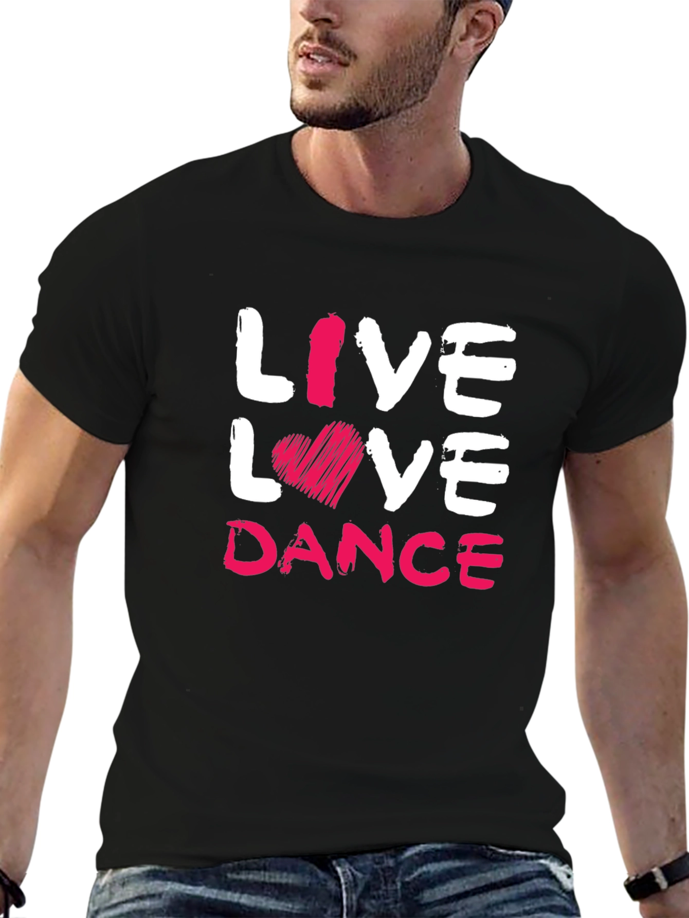Live Love Dance Graphic Tee - Soft Black Cotton