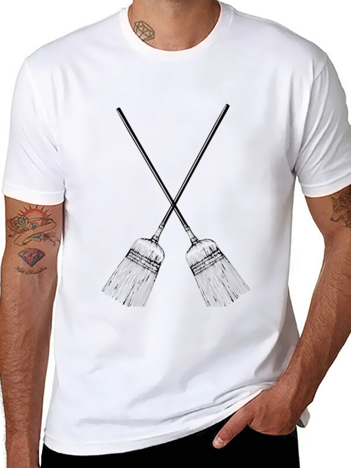 Crossed Brooms Graphic Tee