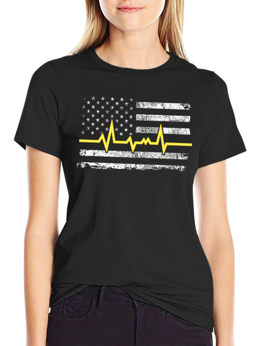 American Flag Heartbeat T-Shirt