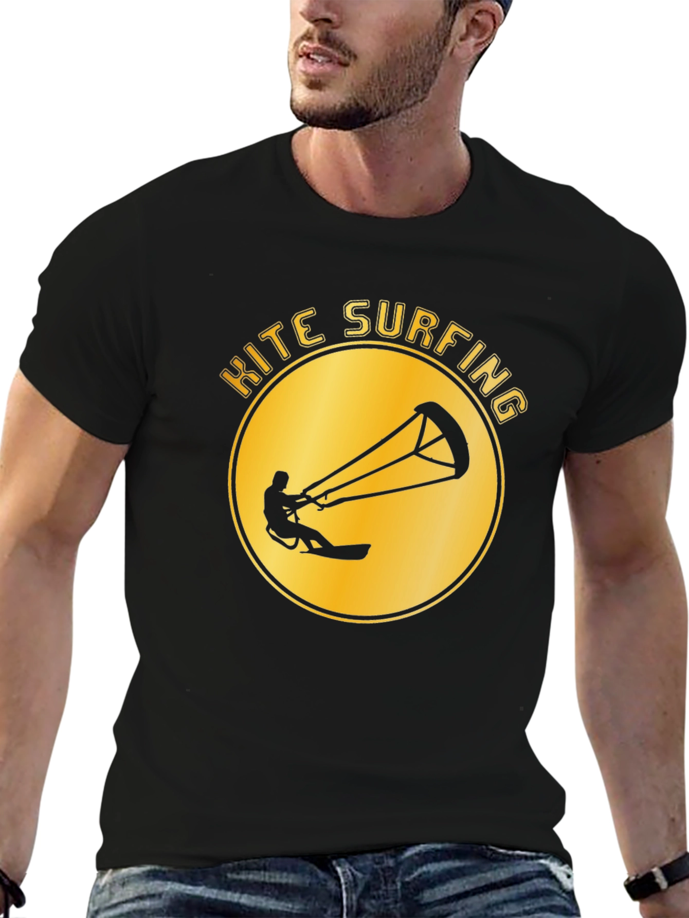 Kite Surfing Graphic Tee - Black