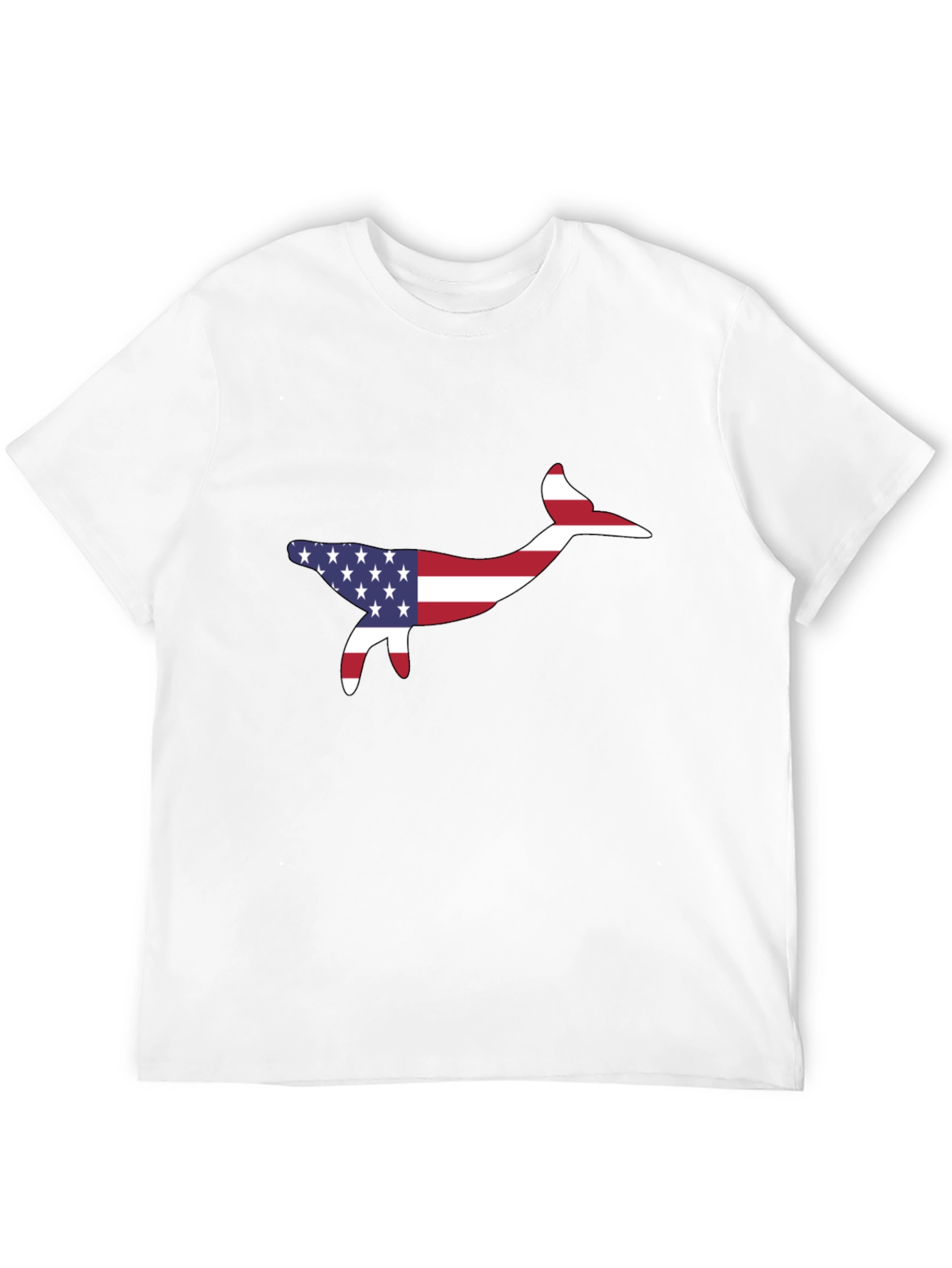 USA Flag Whale Graphic Tee - Patriotic Style