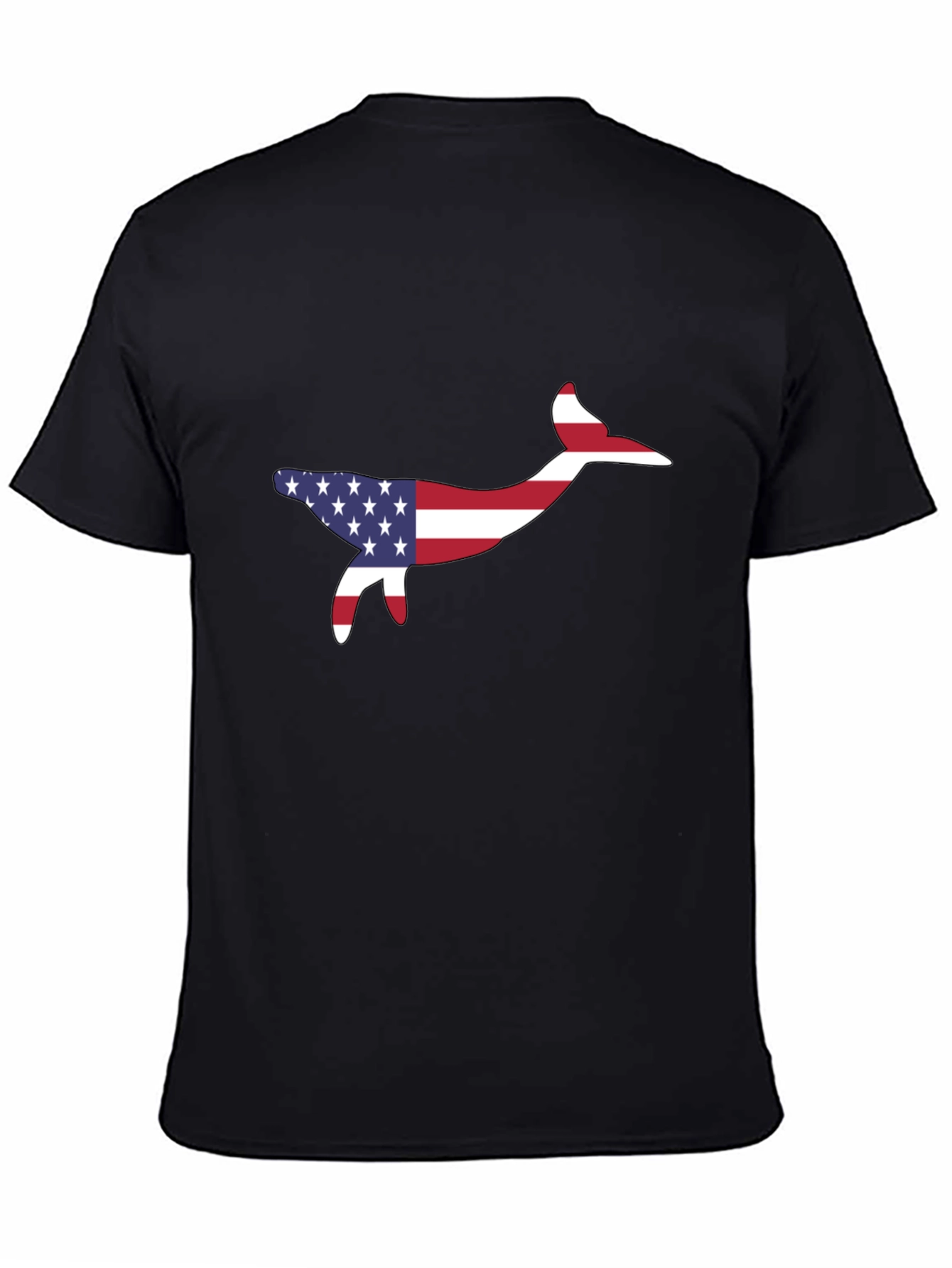 USA Flag Whale Graphic Tee - Patriotic Style