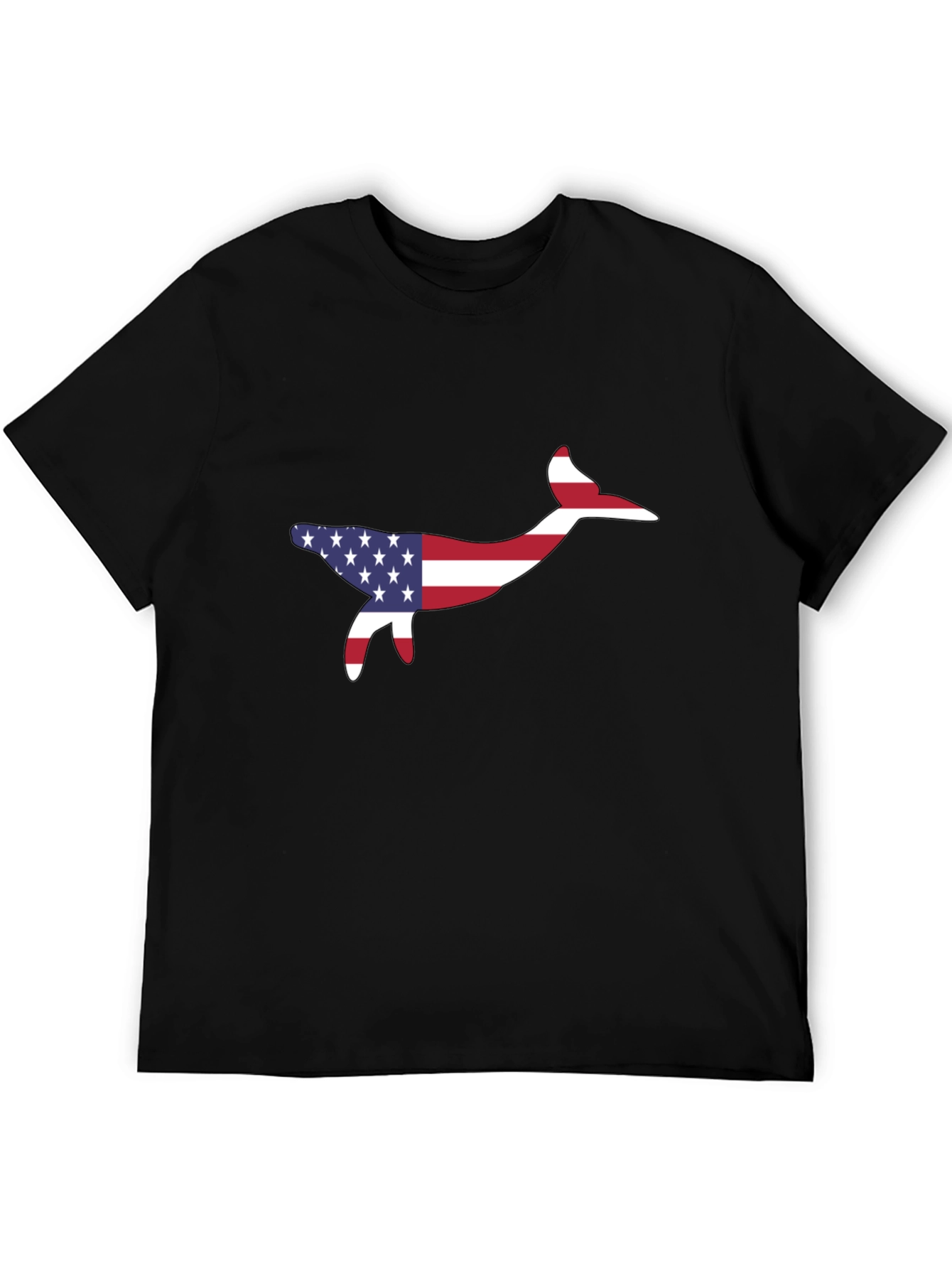 USA Flag Whale Graphic Tee - Patriotic Style