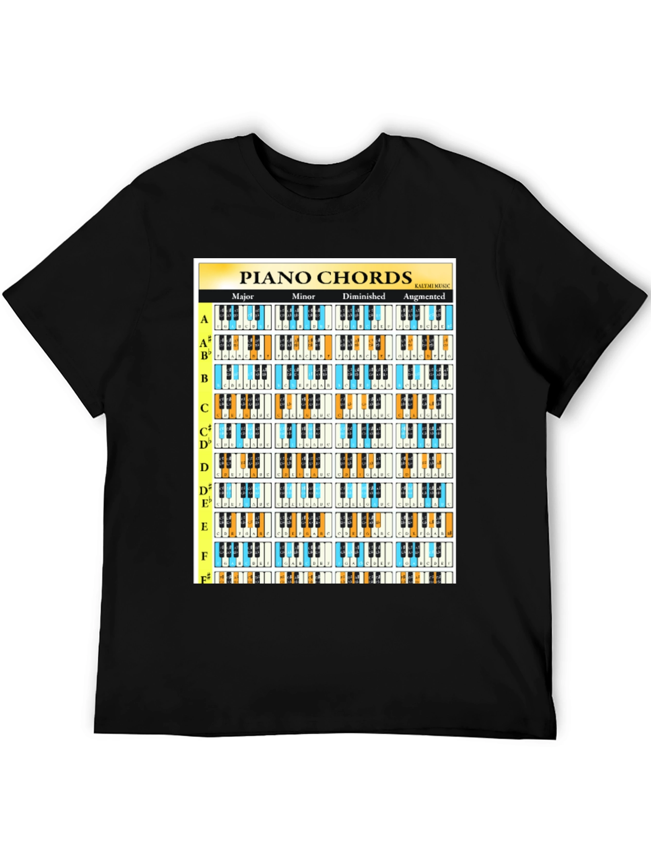 Piano Chords Music T-Shirt: Musicians Guide