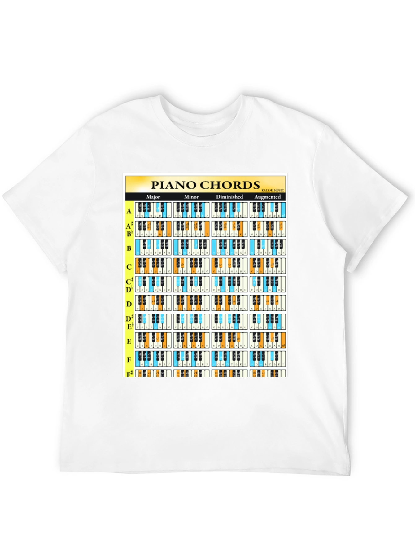 Piano Chords Music T-Shirt: Musicians Guide