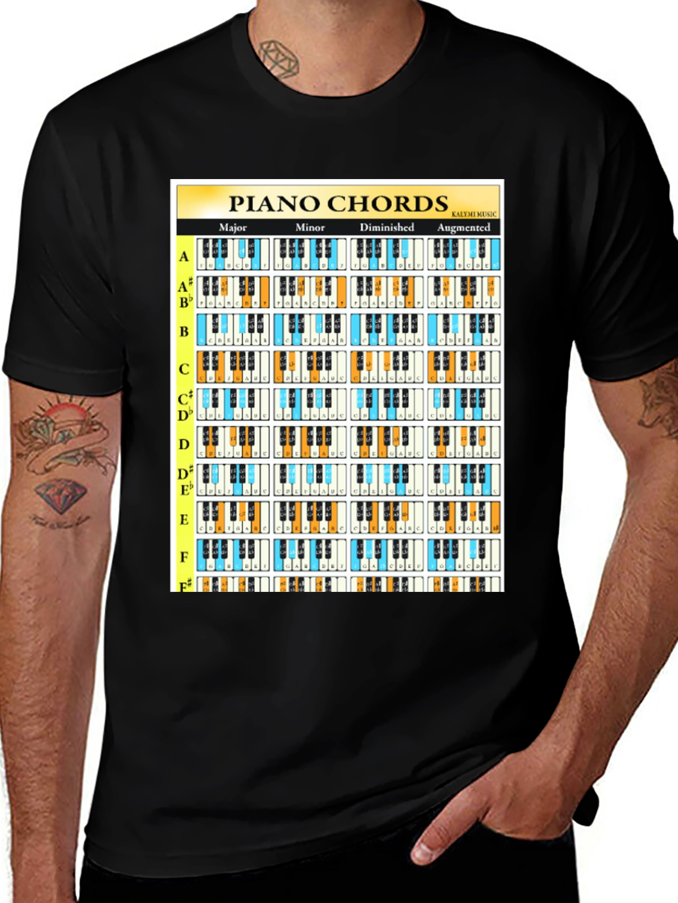 Piano Chords Music T-Shirt: Musicians Guide