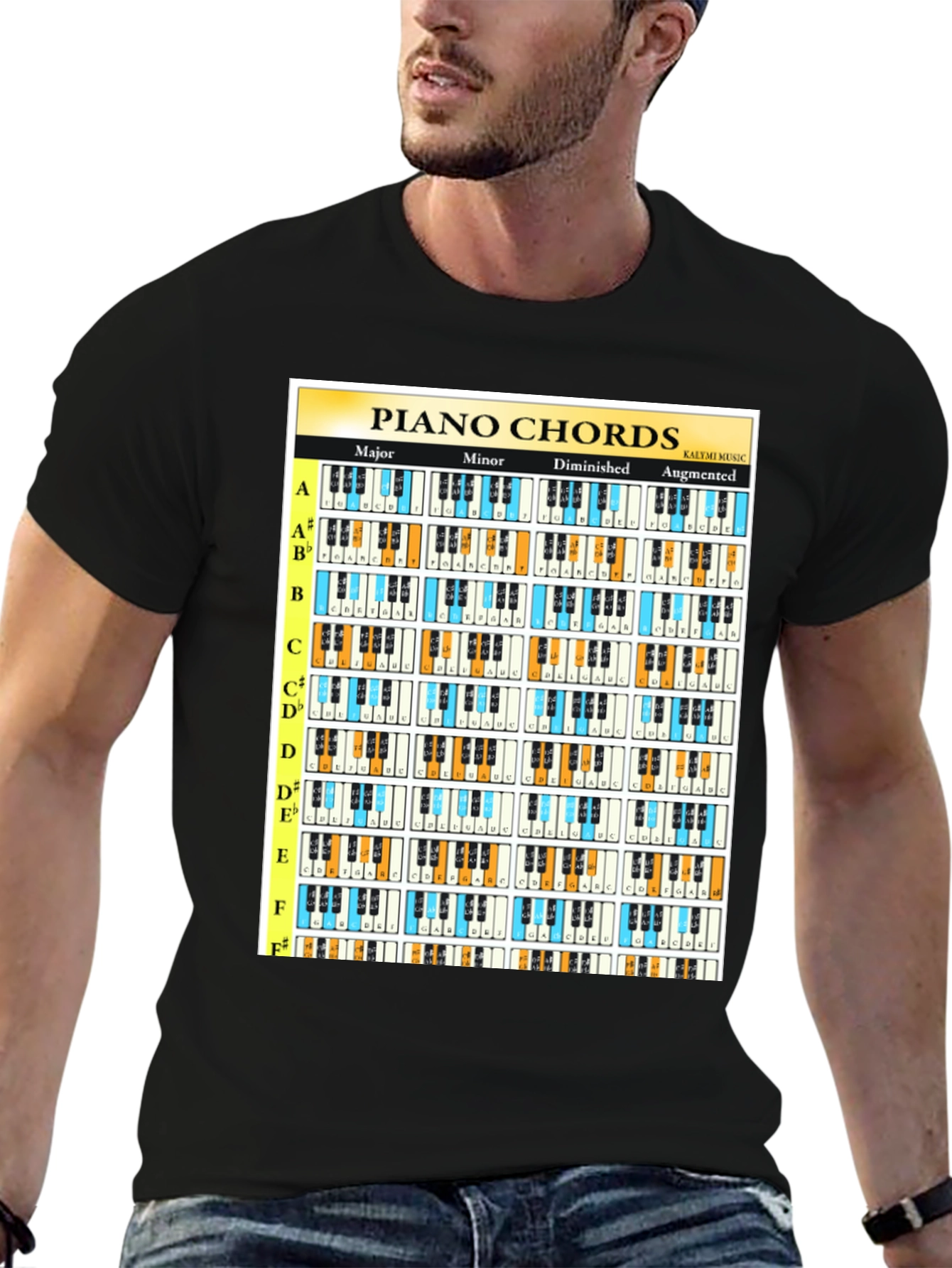 Piano Chords Music T-Shirt: Musicians Guide