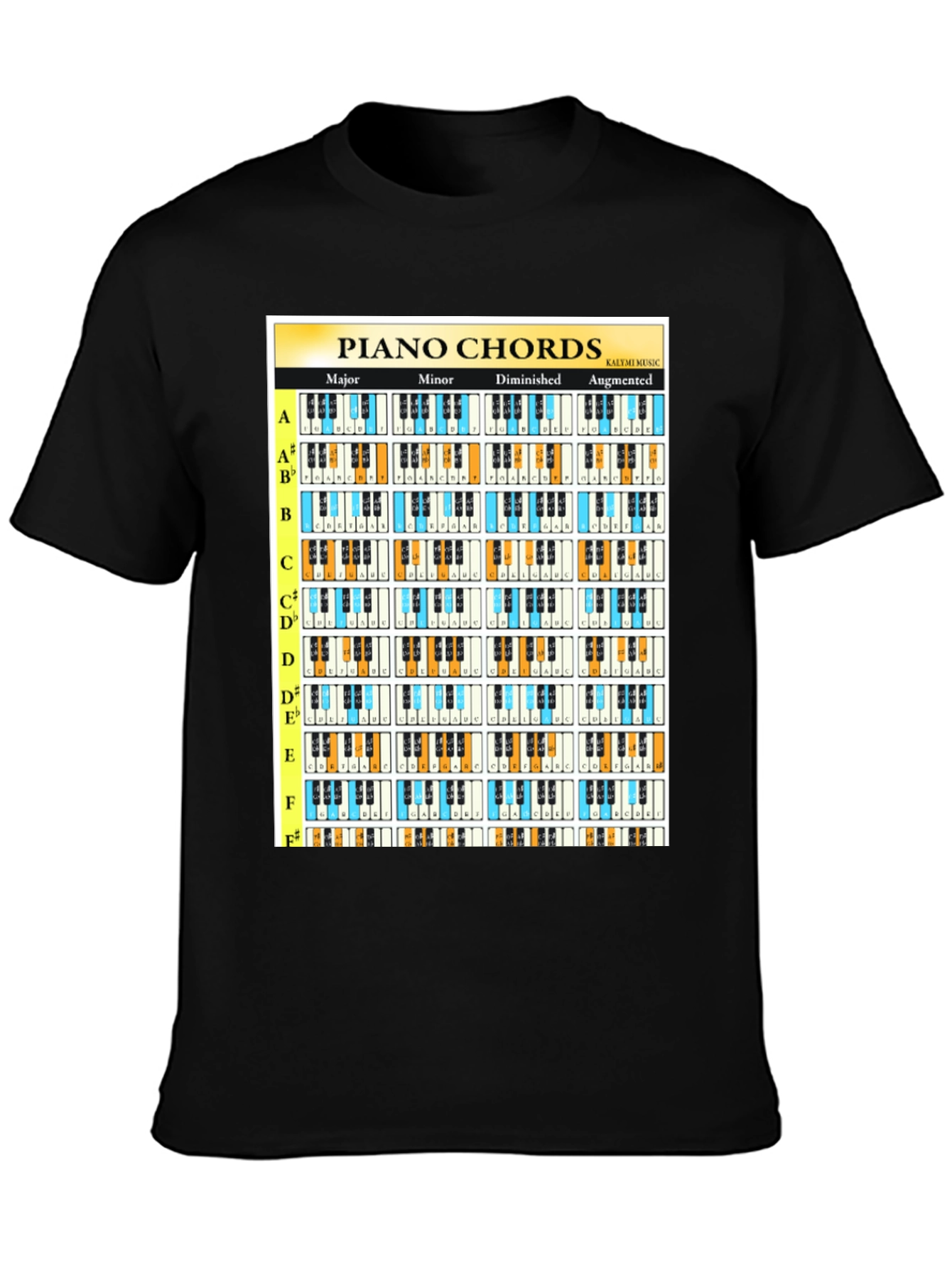 Piano Chords Music T-Shirt: Musicians Guide