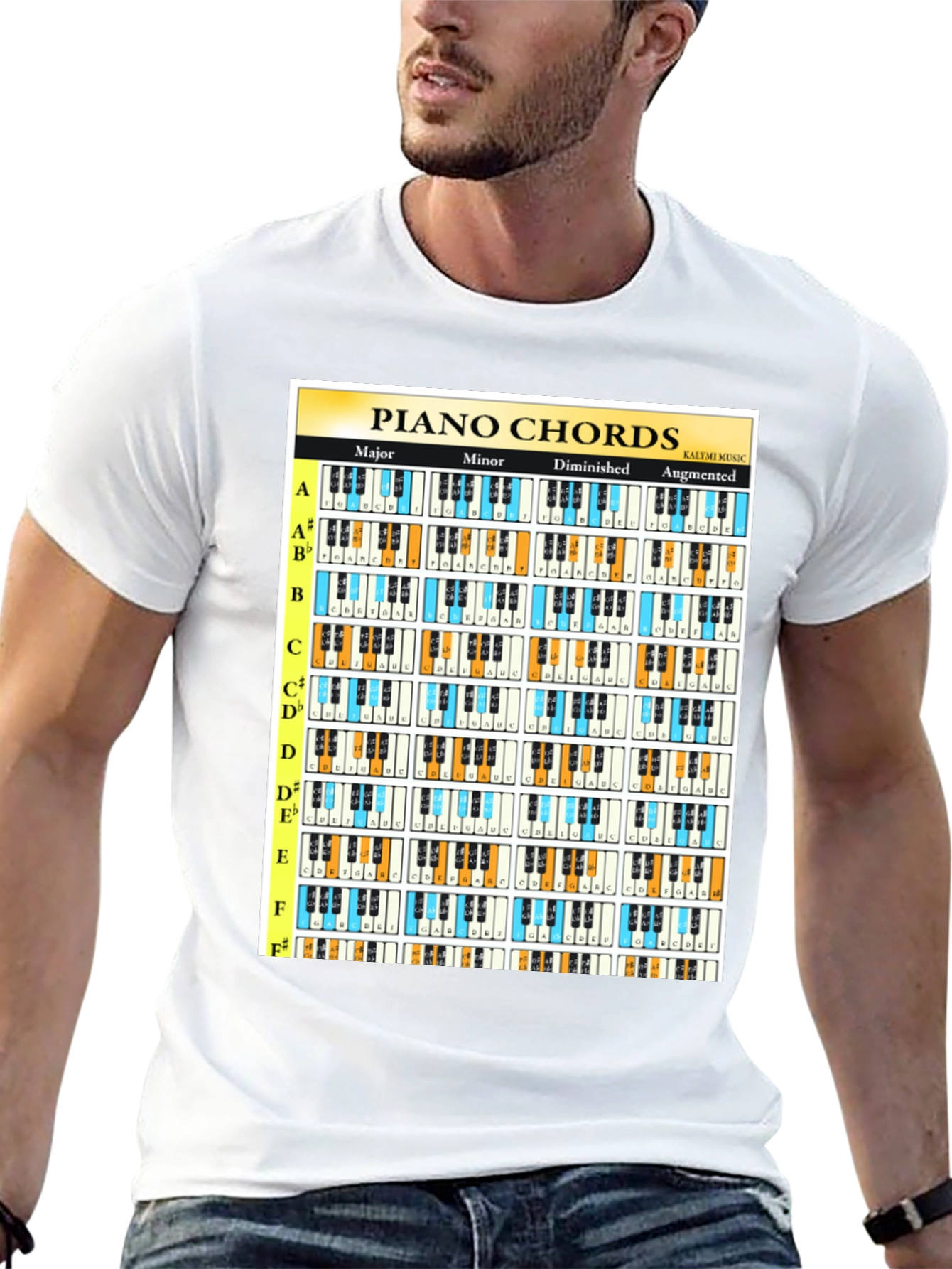 Piano Chords Music T-Shirt: Musicians Guide
