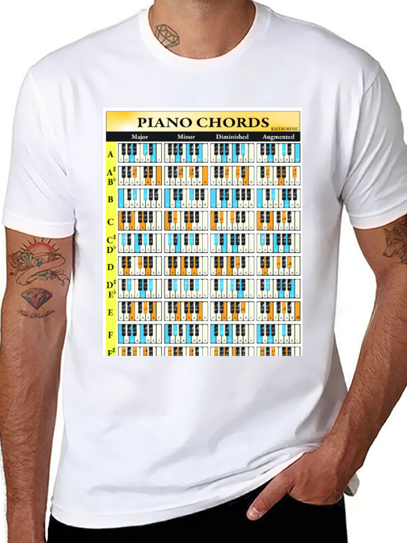 Piano Chords Music T-Shirt: Musicians Guide