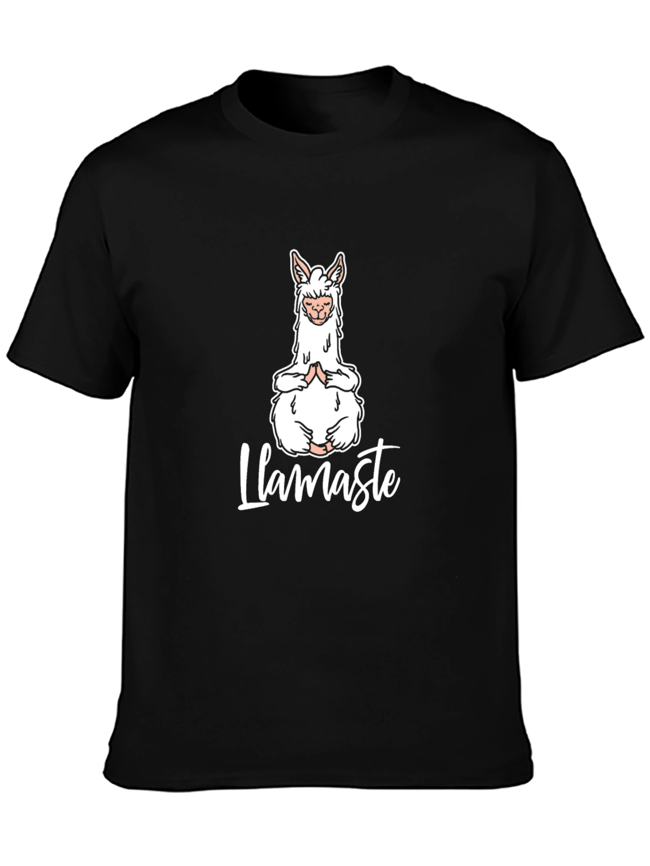 Llamaste Yoga T-Shirt - Black Cotton Blend
