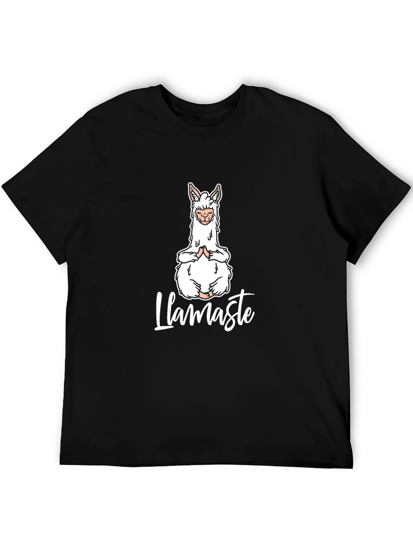 Llamaste Yoga T-Shirt - Black Cotton Blend