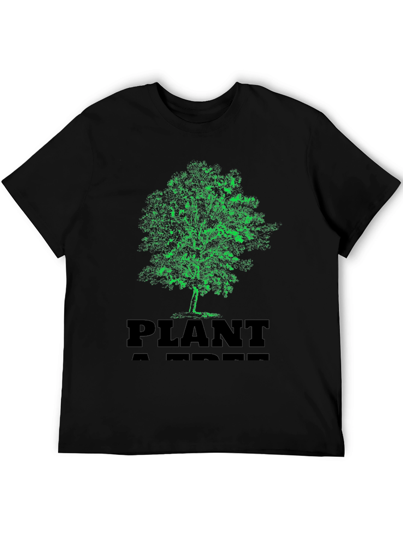 Plant A Tree Black Graphic T-Shirt