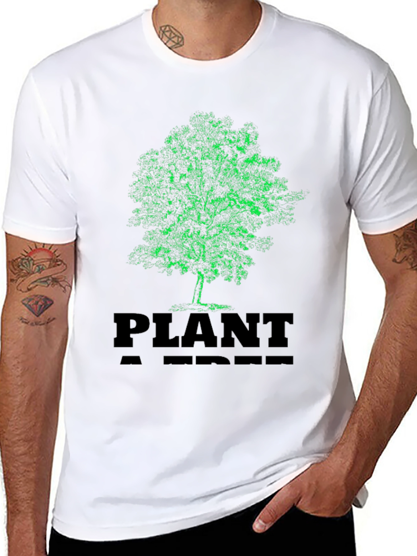 Plant A Tree Black Graphic T-Shirt