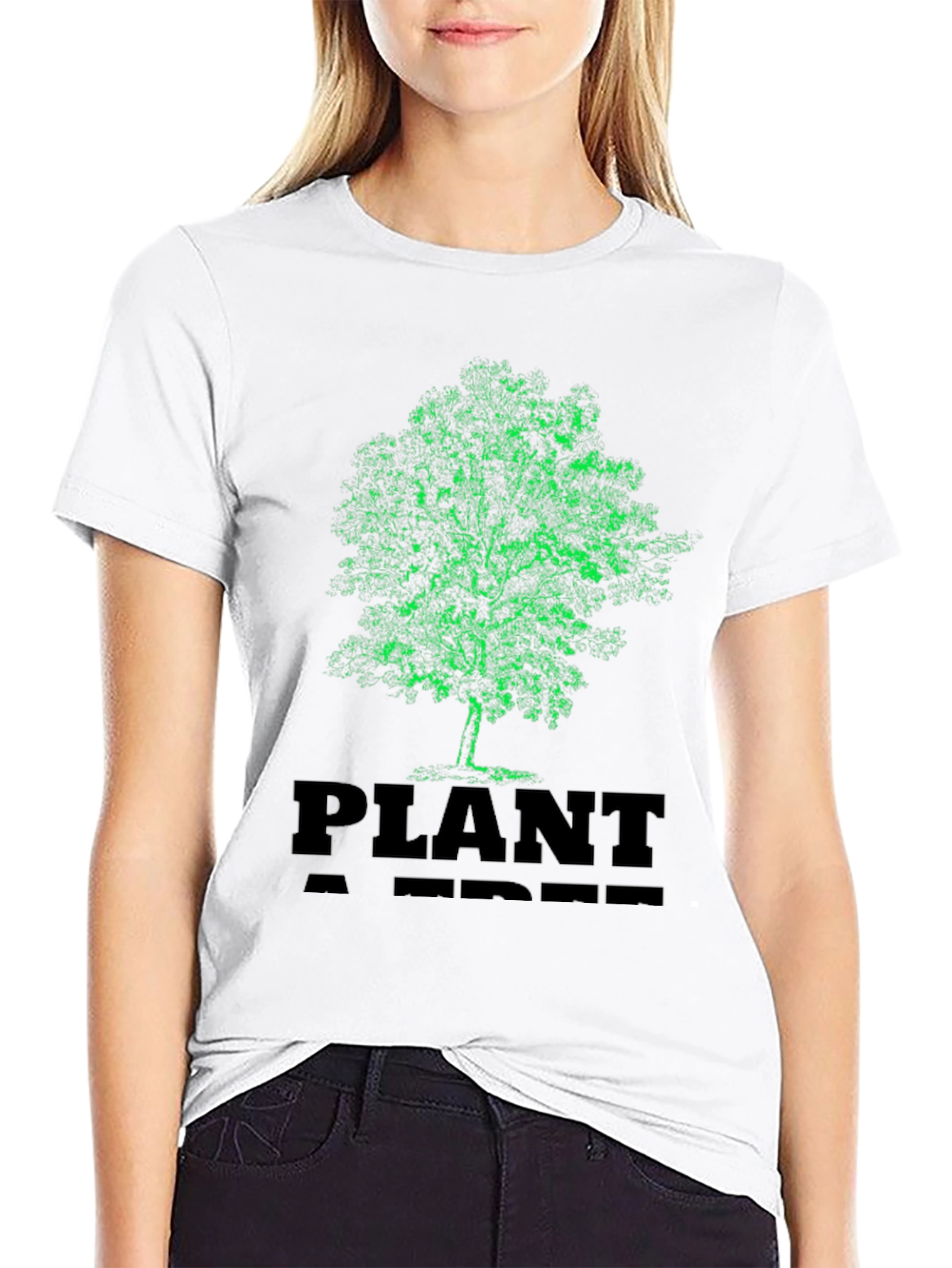 Plant A Tree Black Graphic T-Shirt