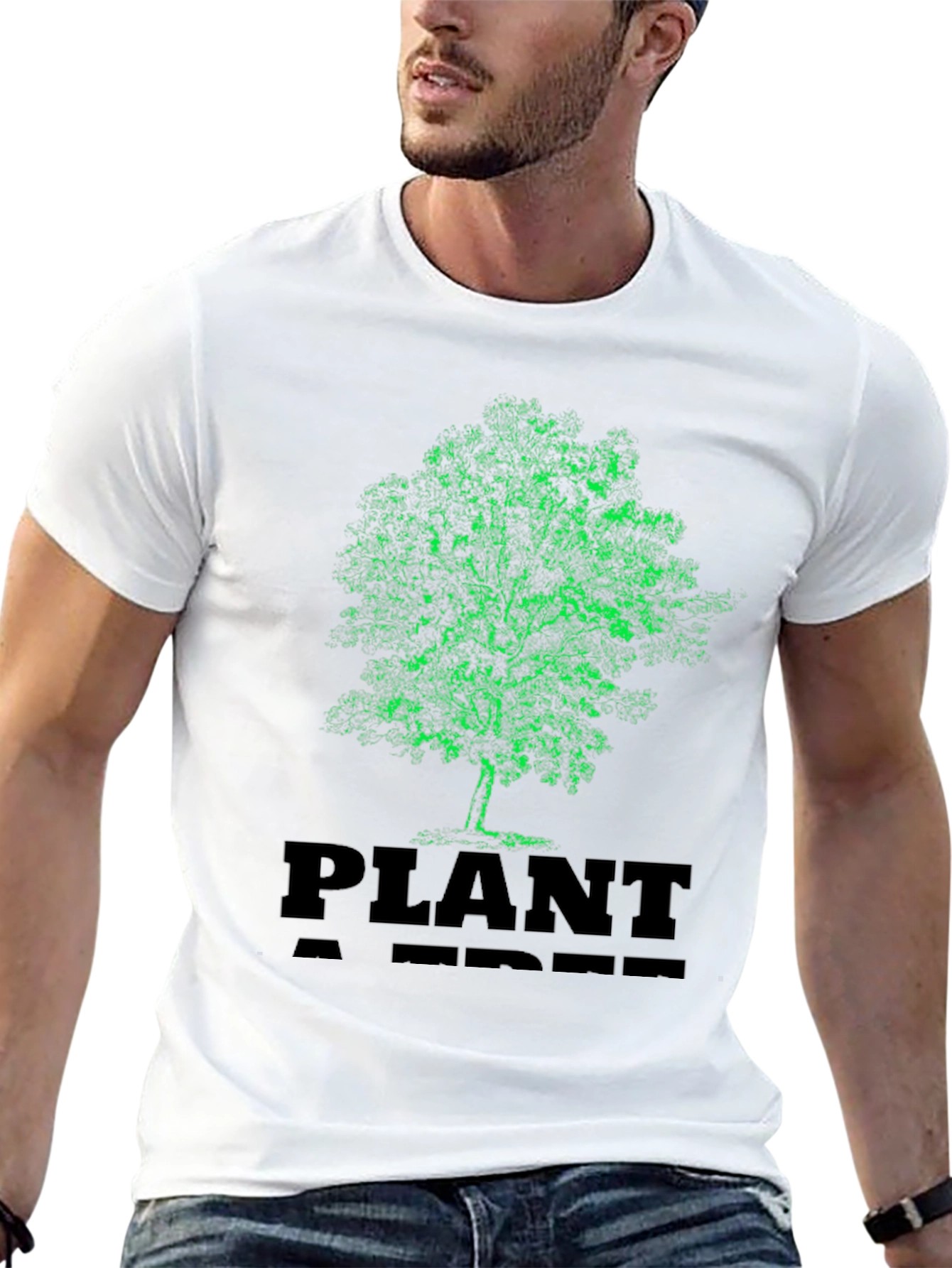 Plant A Tree Black Graphic T-Shirt