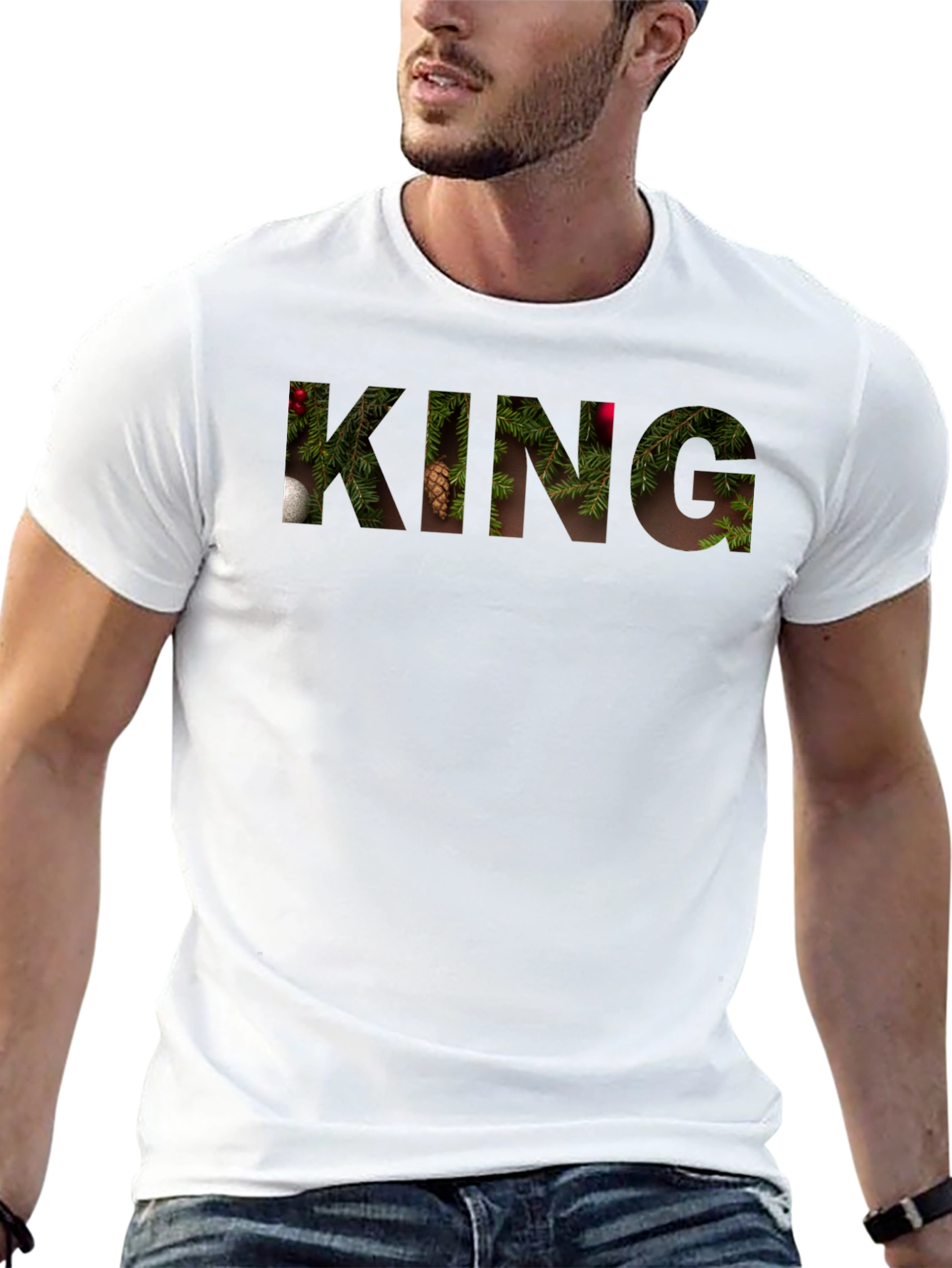 King Christmas Tree Fill Tee - Black