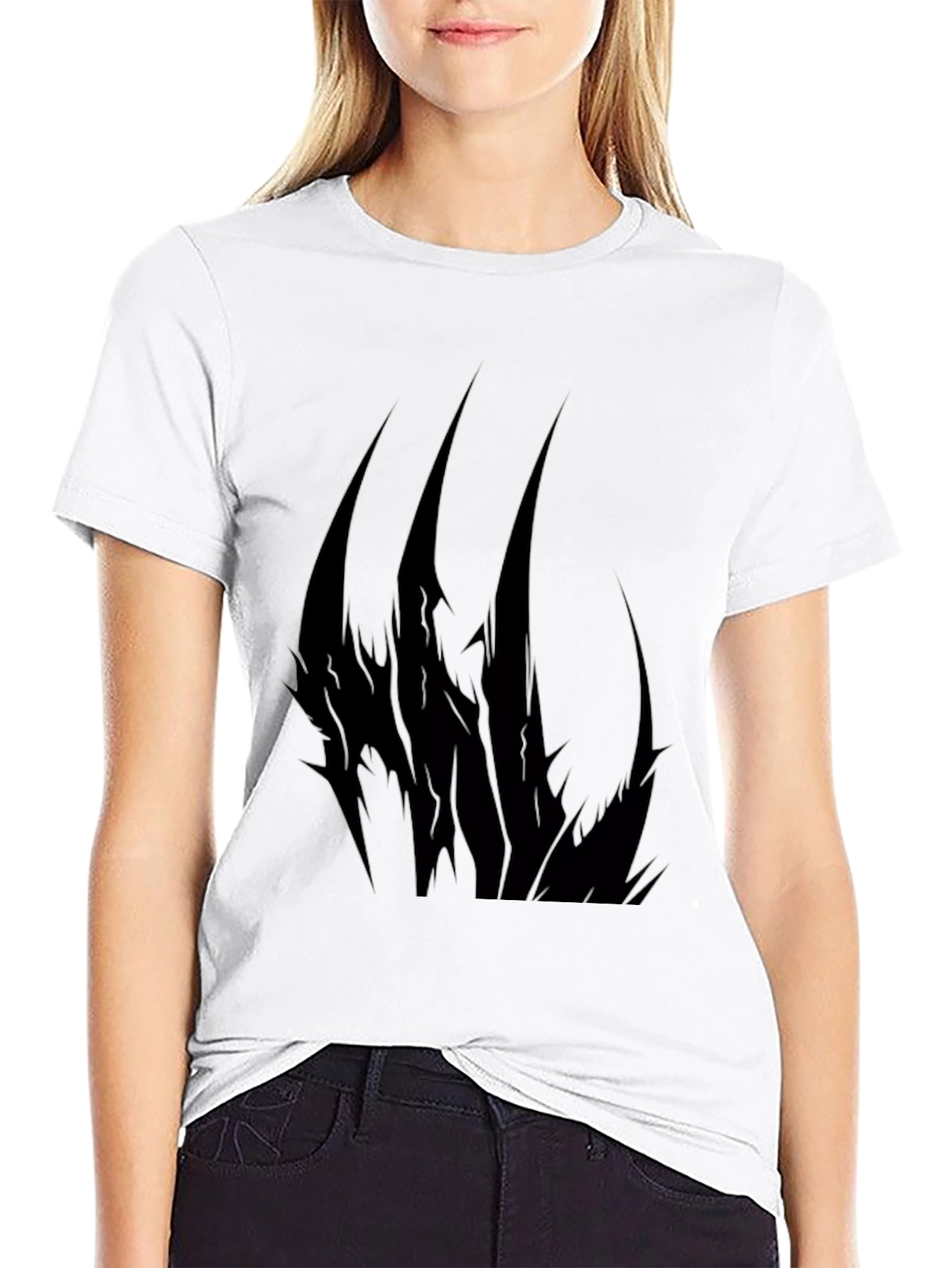 Mens Black T-Shirt with Abstract Claw Design