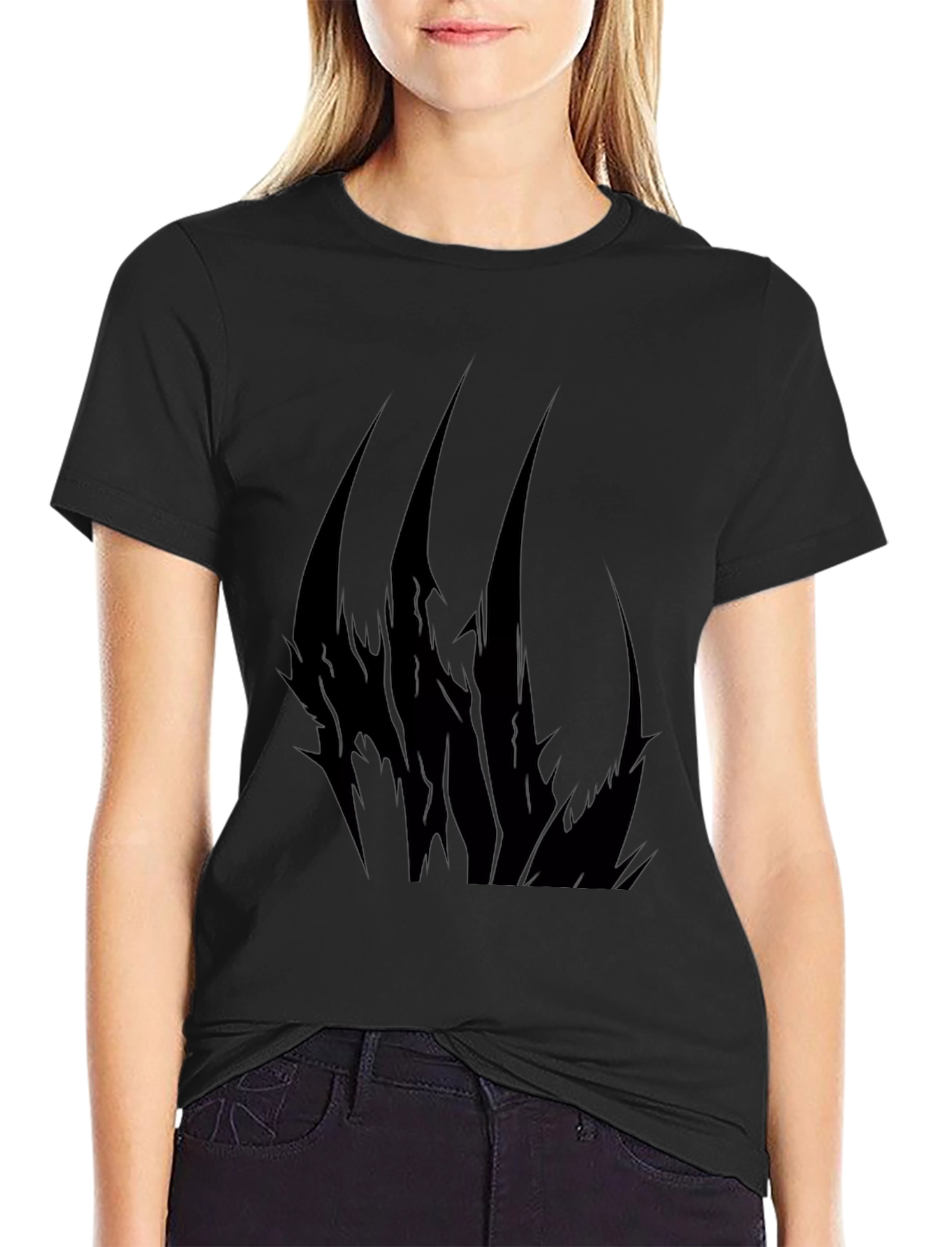 Mens Black T-Shirt with Abstract Claw Design