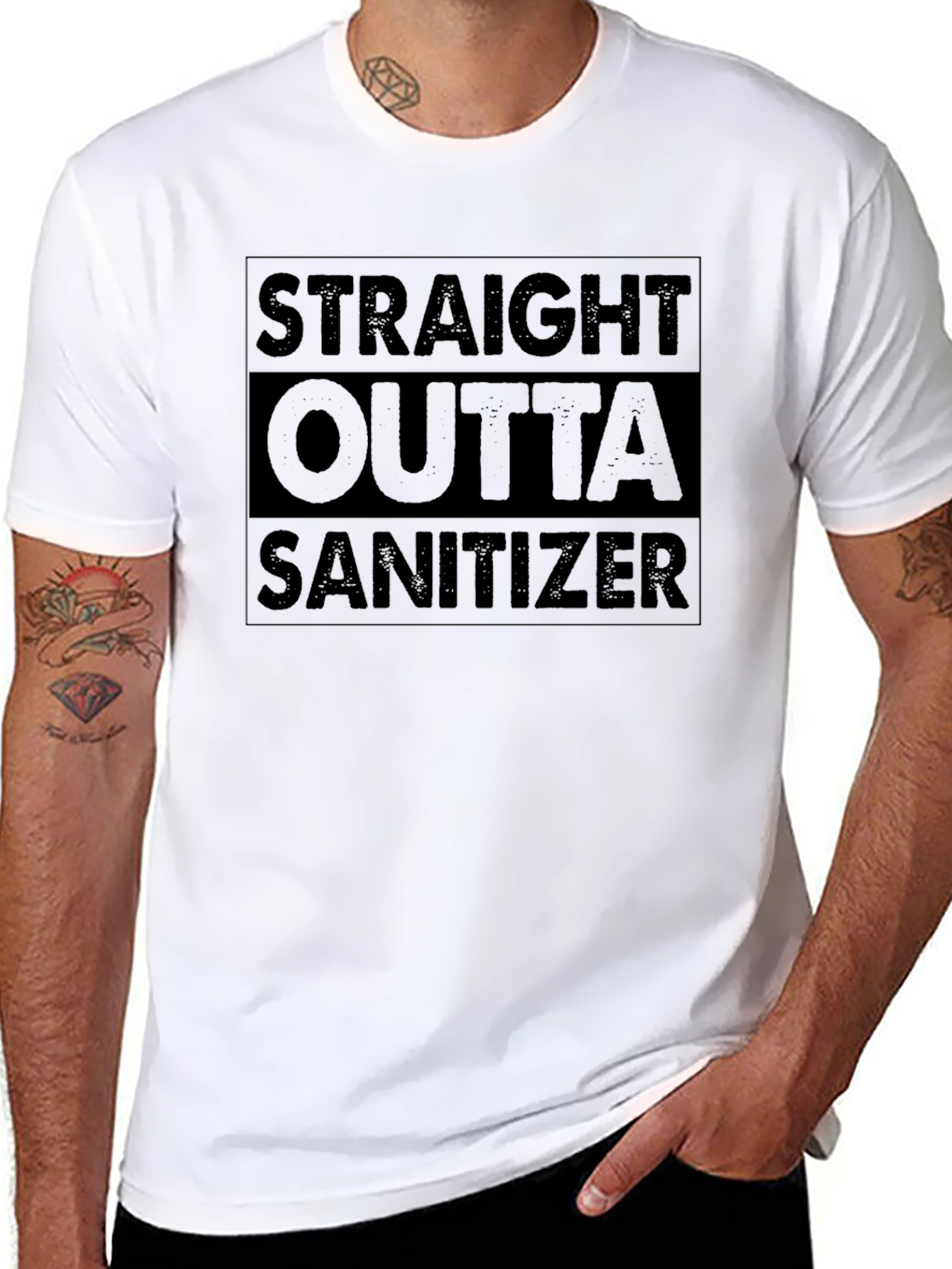 Straight Outta Sanitizer Graphic Novelty T-Shirt