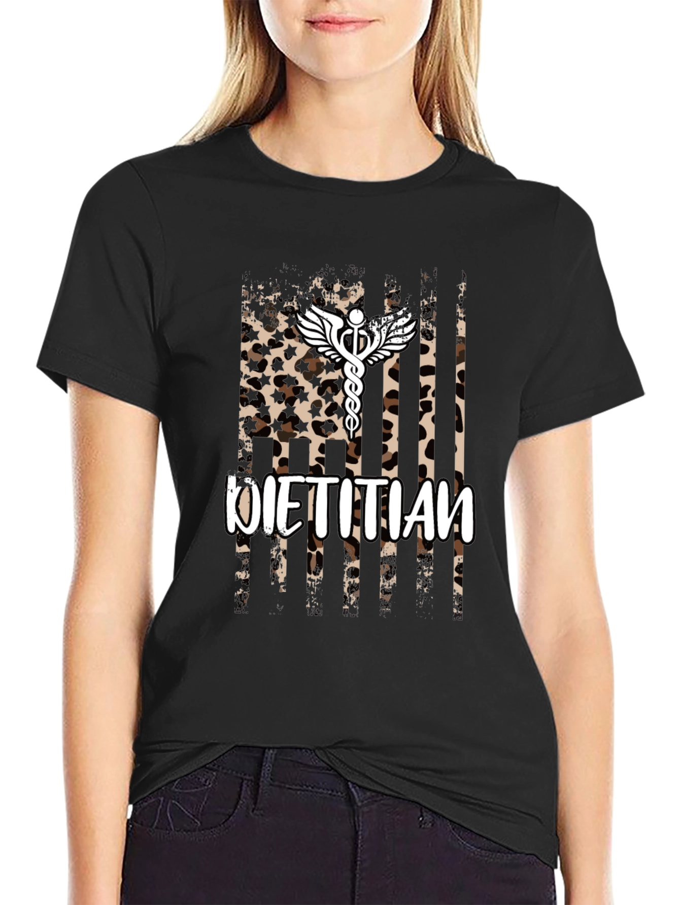Dietitian Leopard Print Graphic T-Shirt