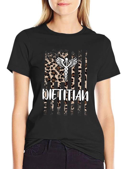 Dietitian Leopard Print Graphic T-Shirt