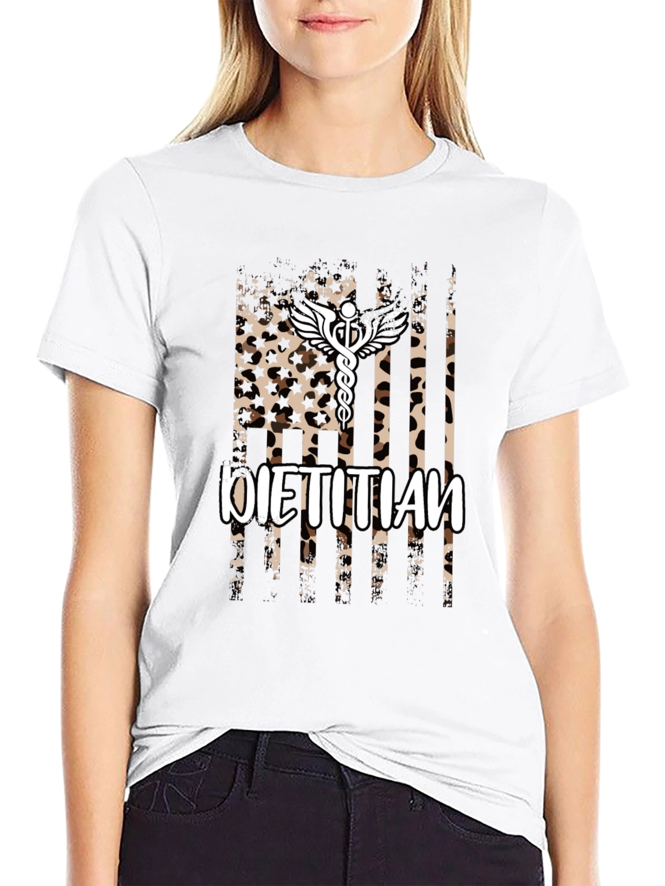 Dietitian Leopard Print Graphic T-Shirt