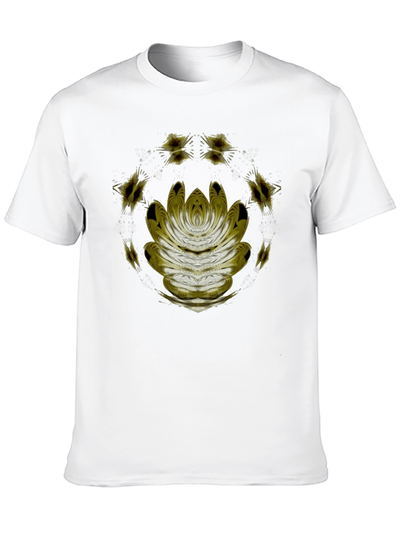 Abstract Lotus Graphic Black T-Shirt