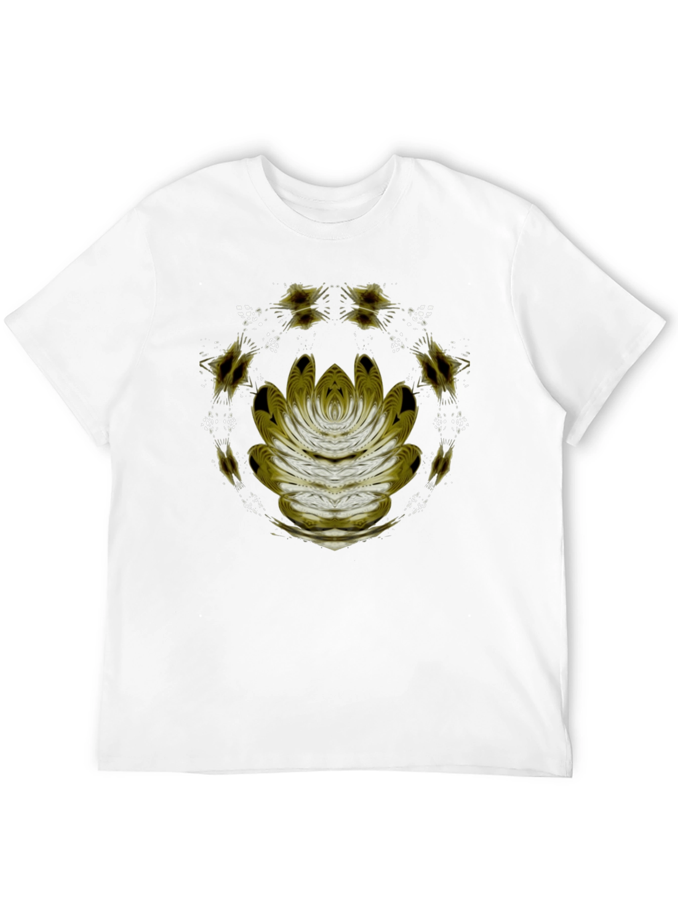 Abstract Lotus Graphic Black T-Shirt