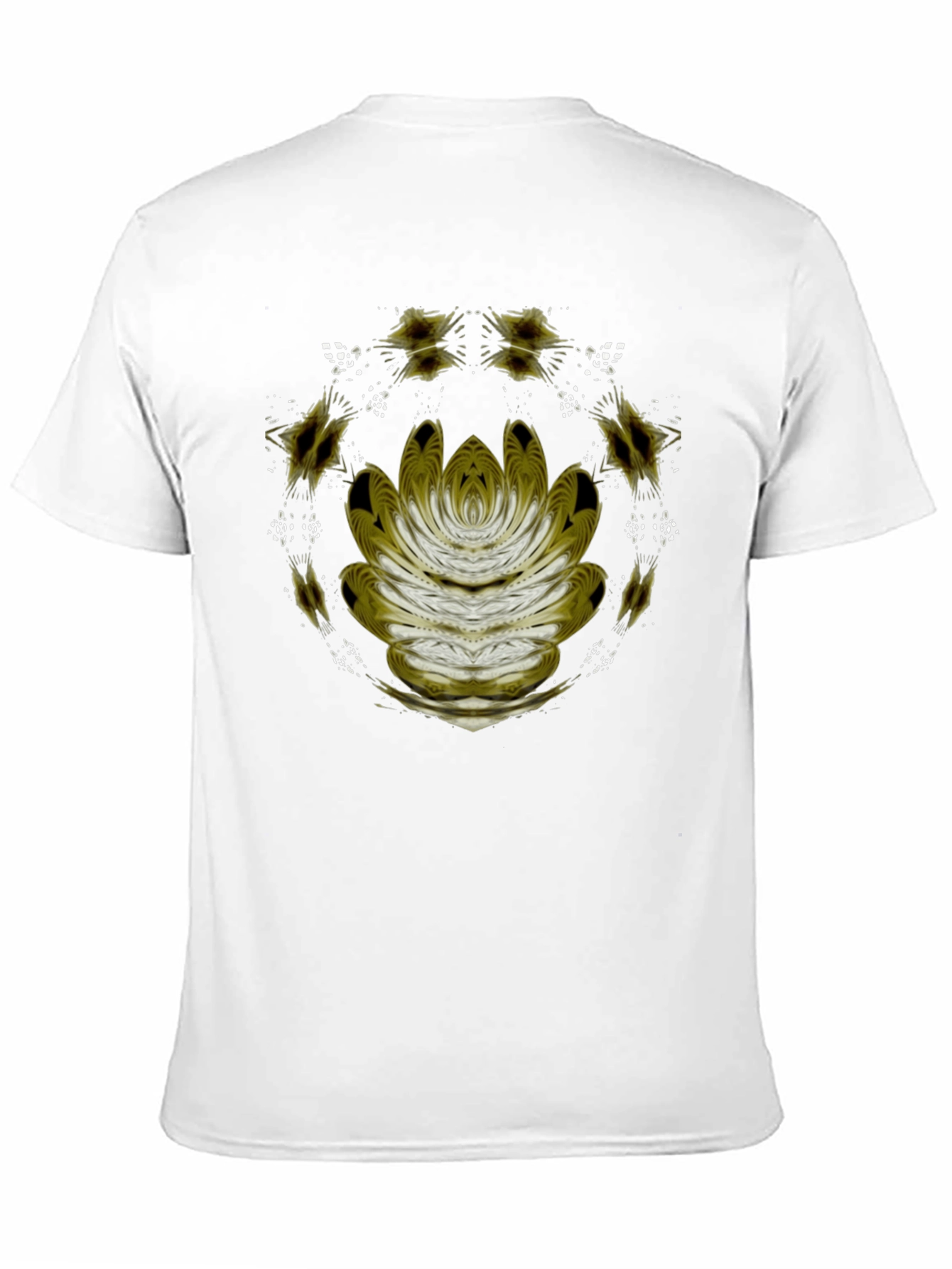 Abstract Lotus Graphic Black T-Shirt