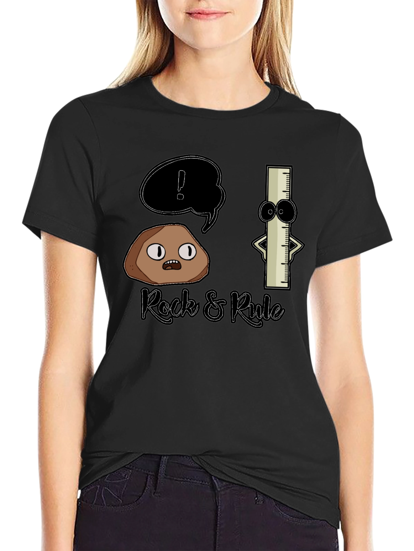 Rock & Rule Graphic T-Shirt - Cartoon Comedy Tee