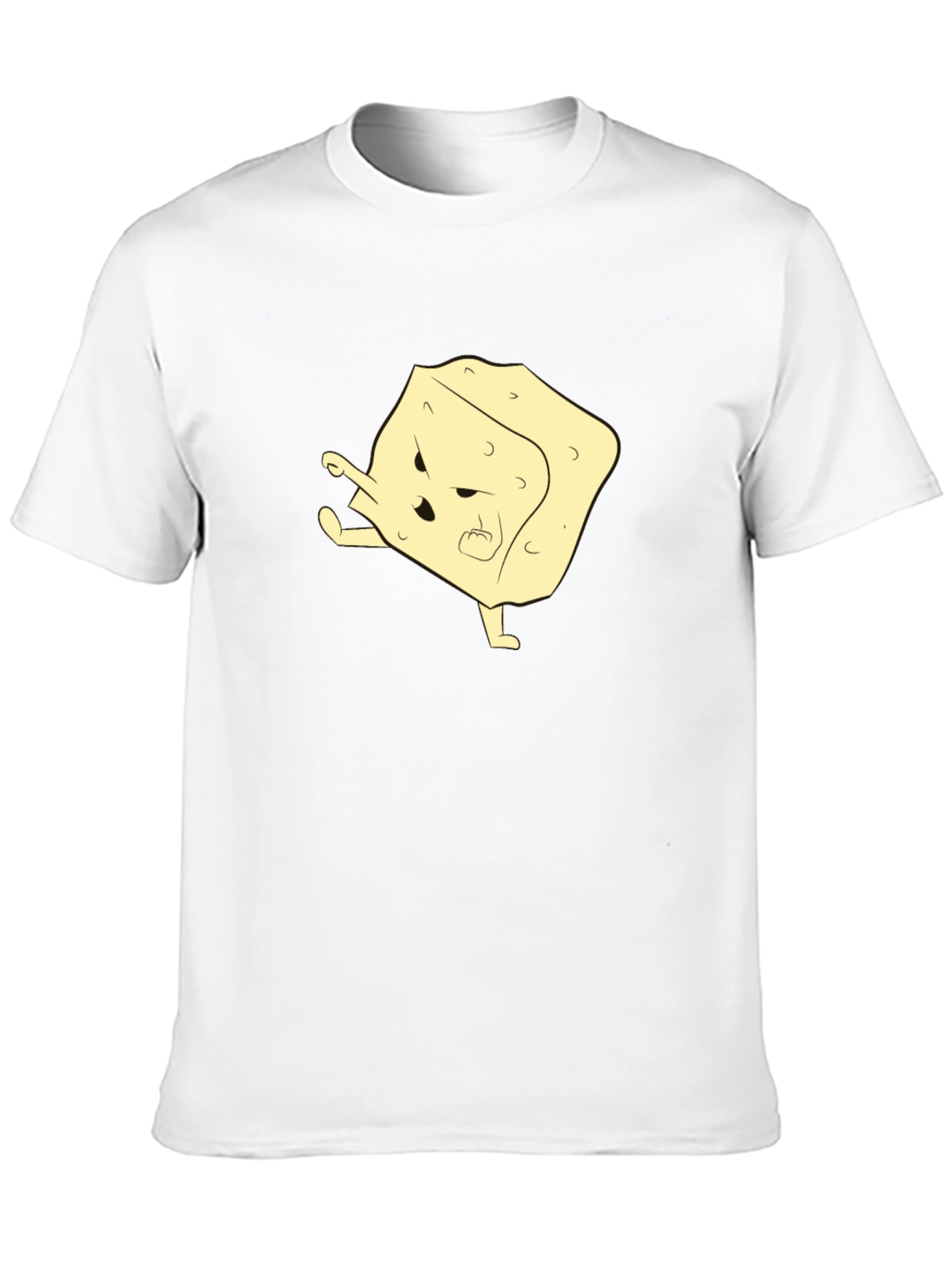 Funny Cartoon Tofu T-Shirt - Black