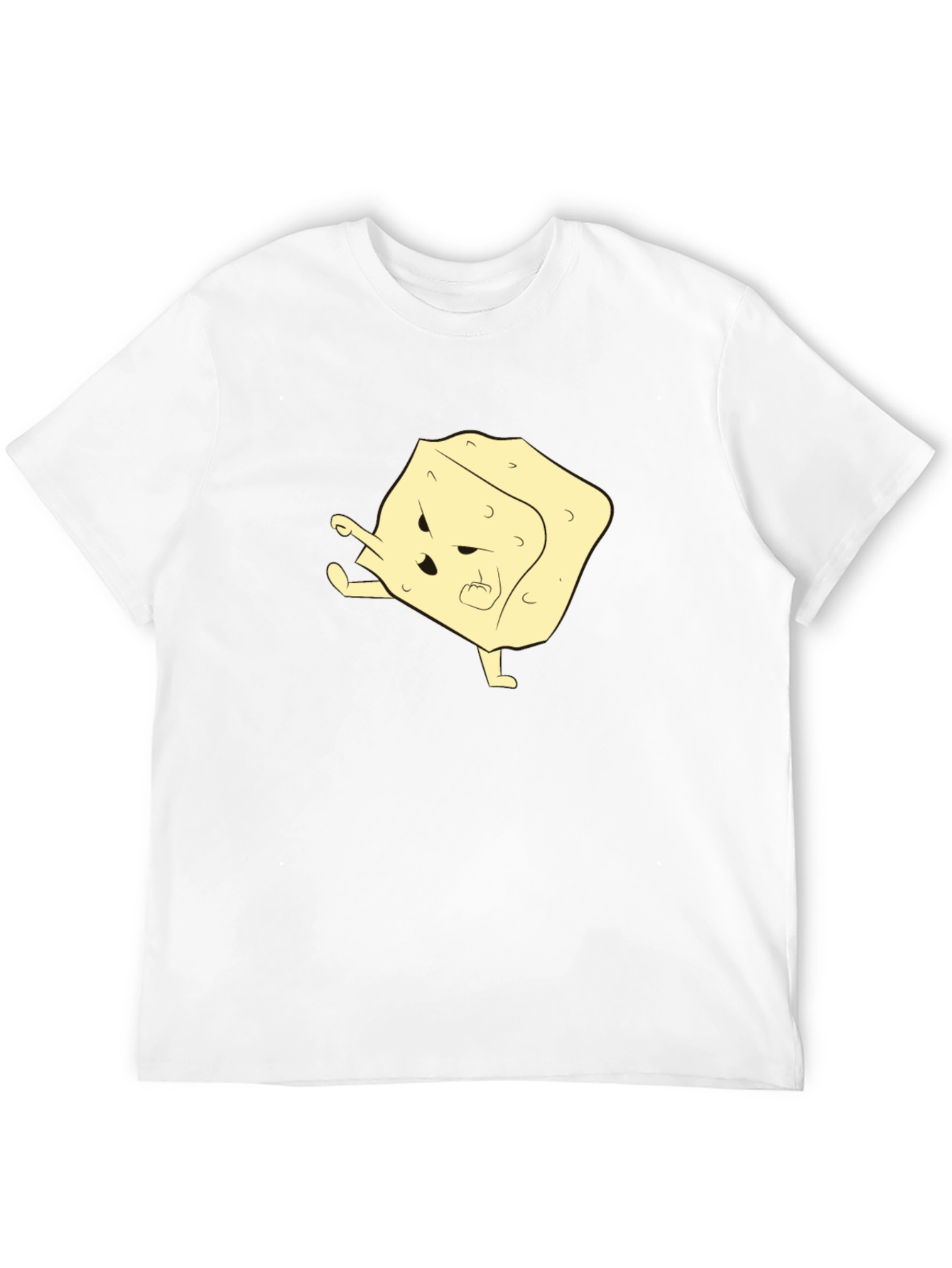 Funny Cartoon Tofu T-Shirt - Black