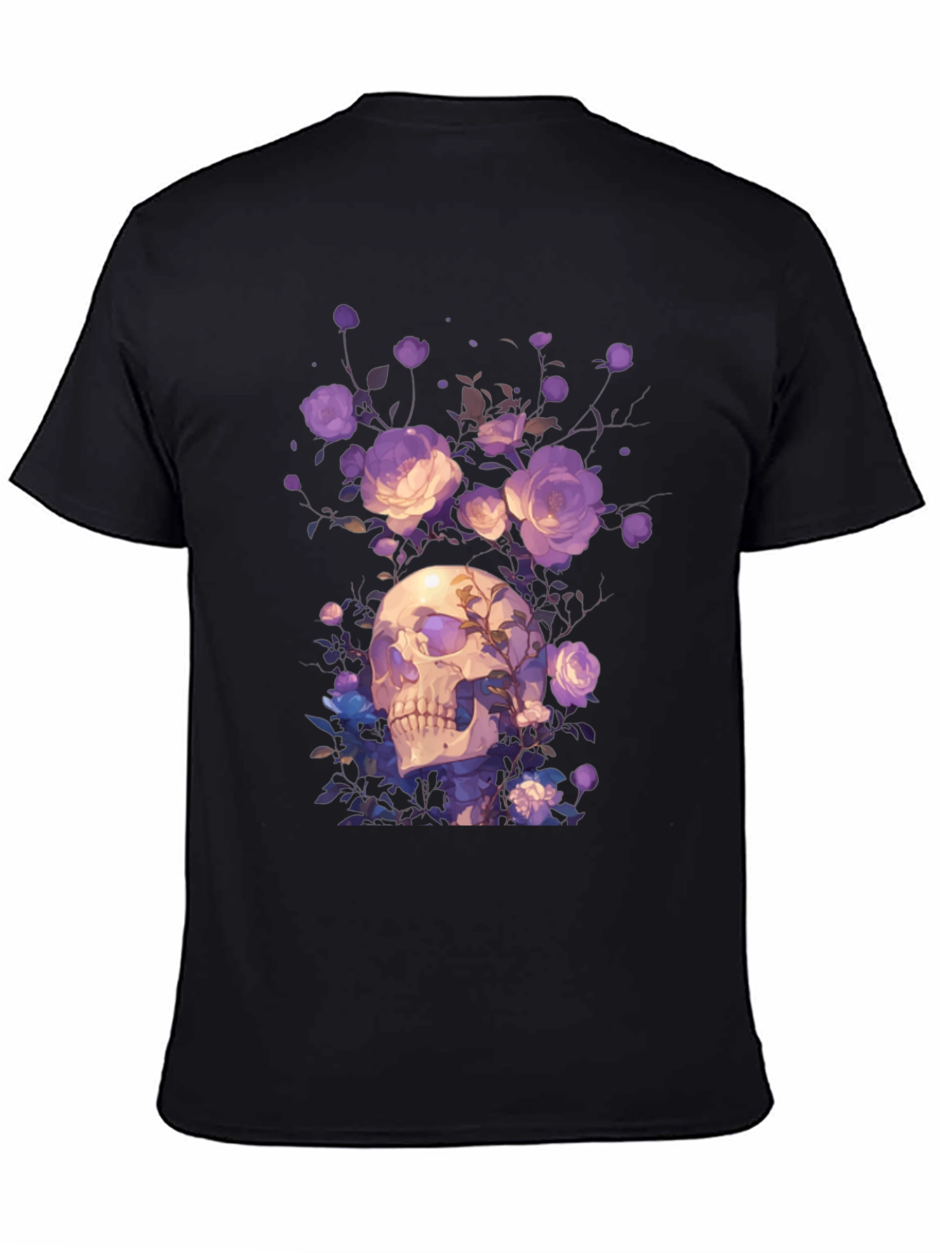 Floral Skull Graphic T-Shirt - Artistic Design