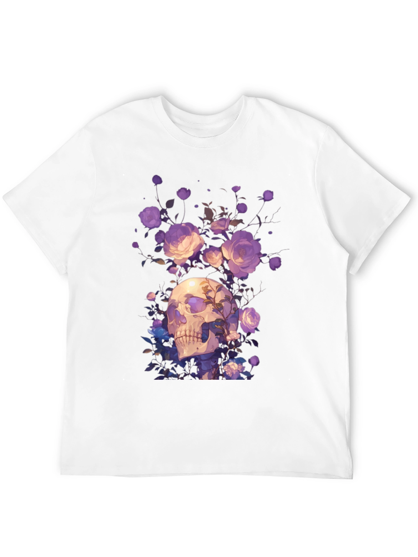 Floral Skull Graphic T-Shirt - Artistic Design