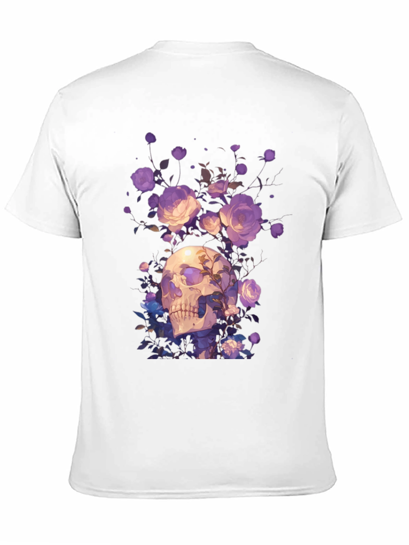Floral Skull Graphic T-Shirt - Artistic Design