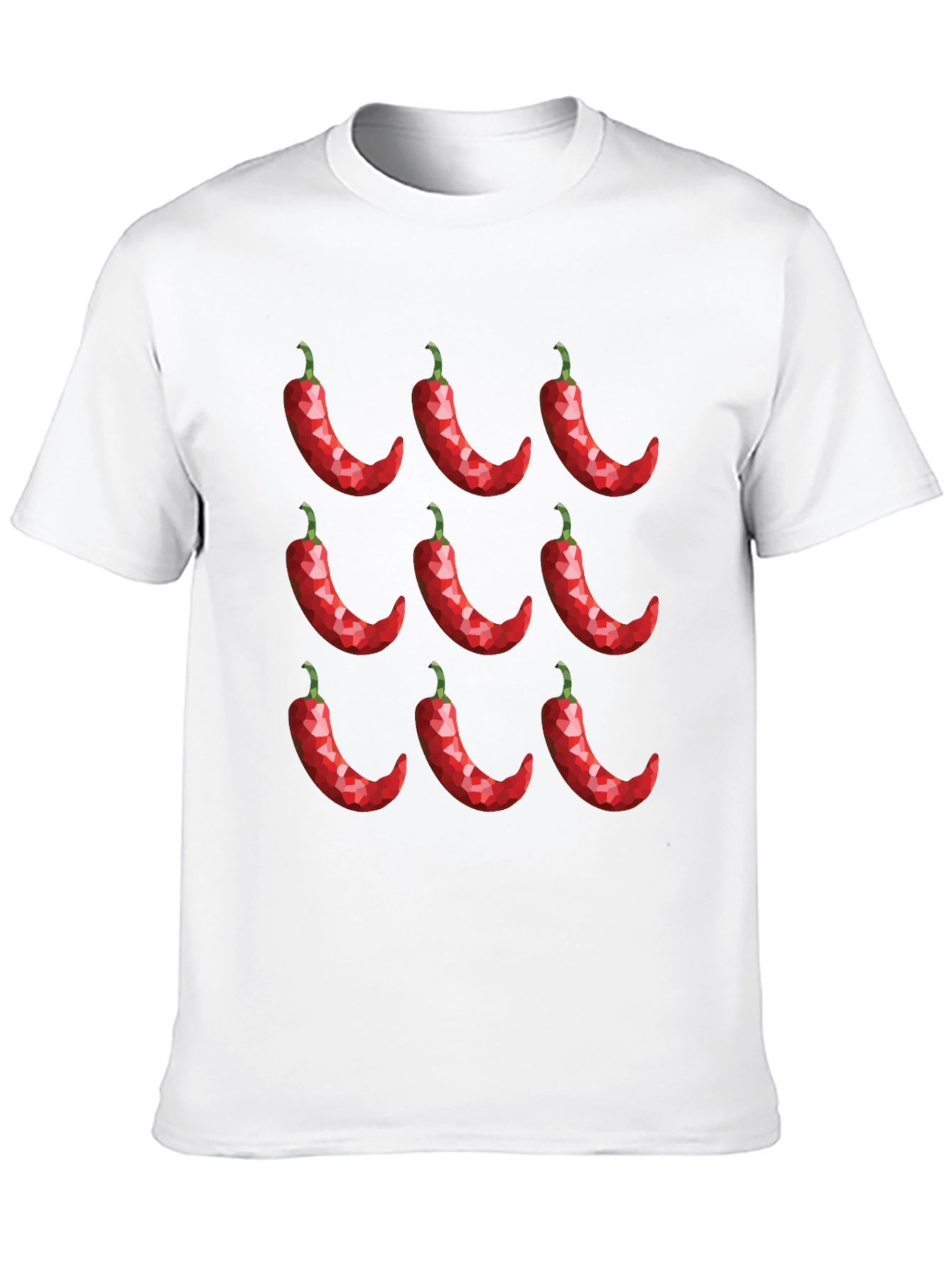 Chili Pepper Pattern Black T-Shirt