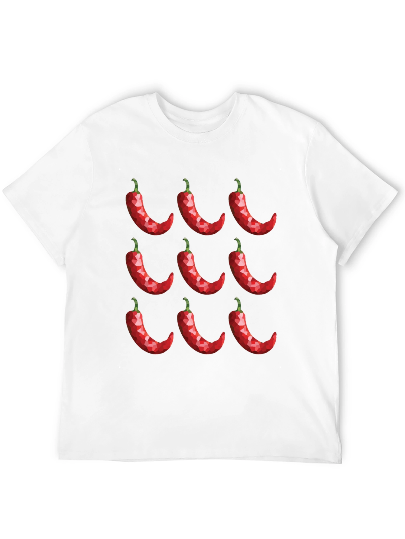 Chili Pepper Pattern Black T-Shirt