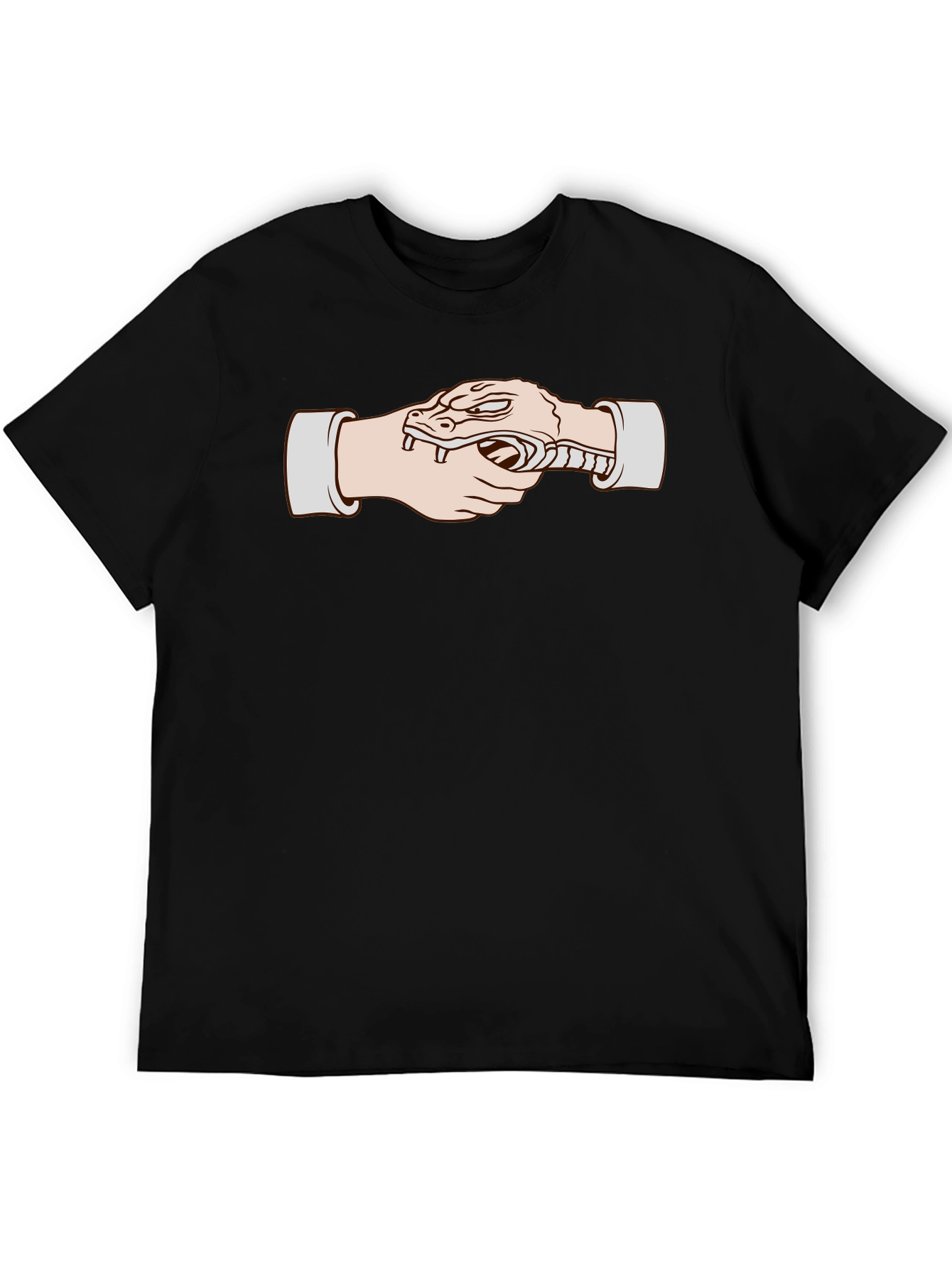 Snake Handshake Graphic T-Shirt - Unique Design