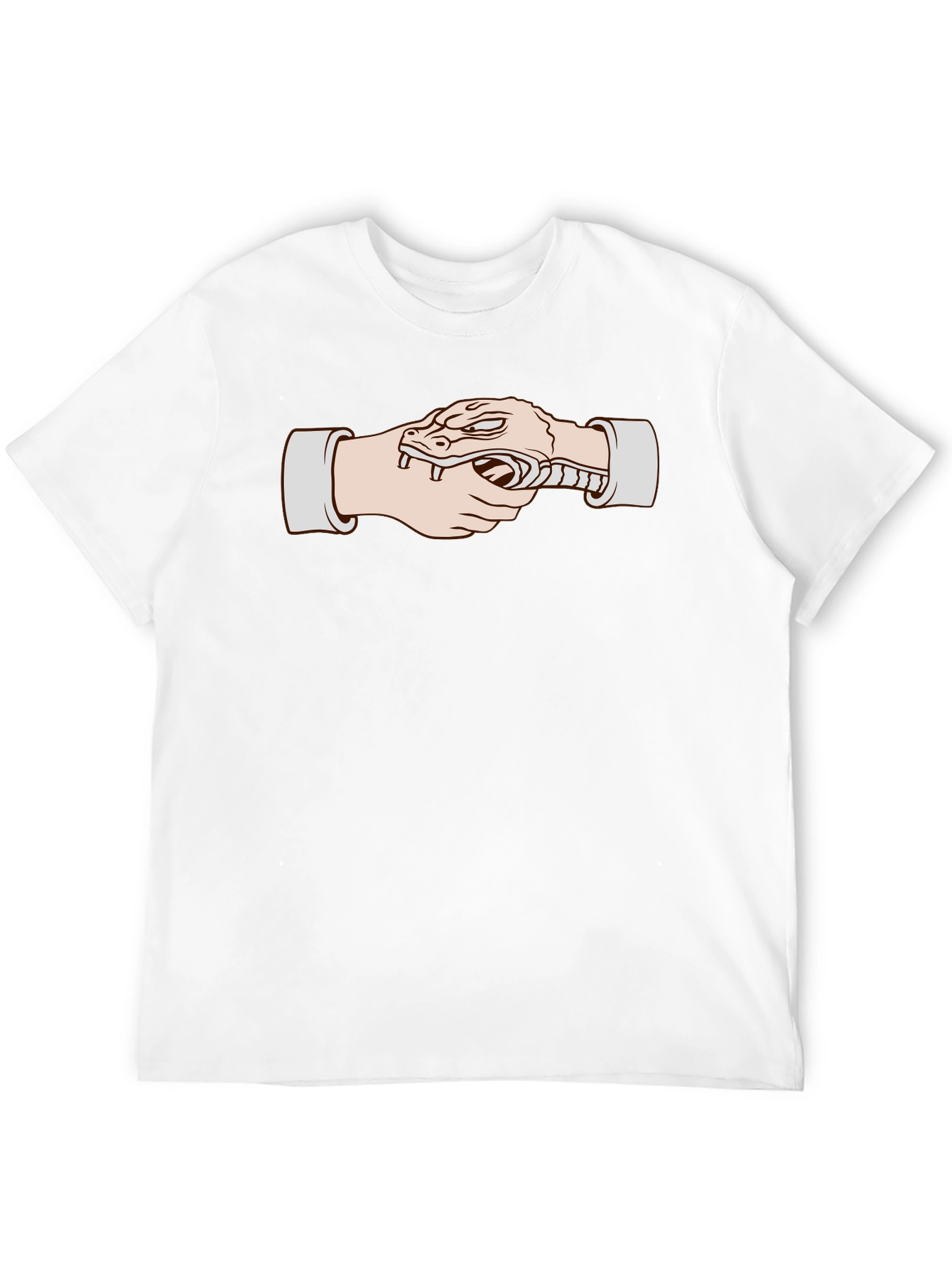 Snake Handshake Graphic T-Shirt - Unique Design