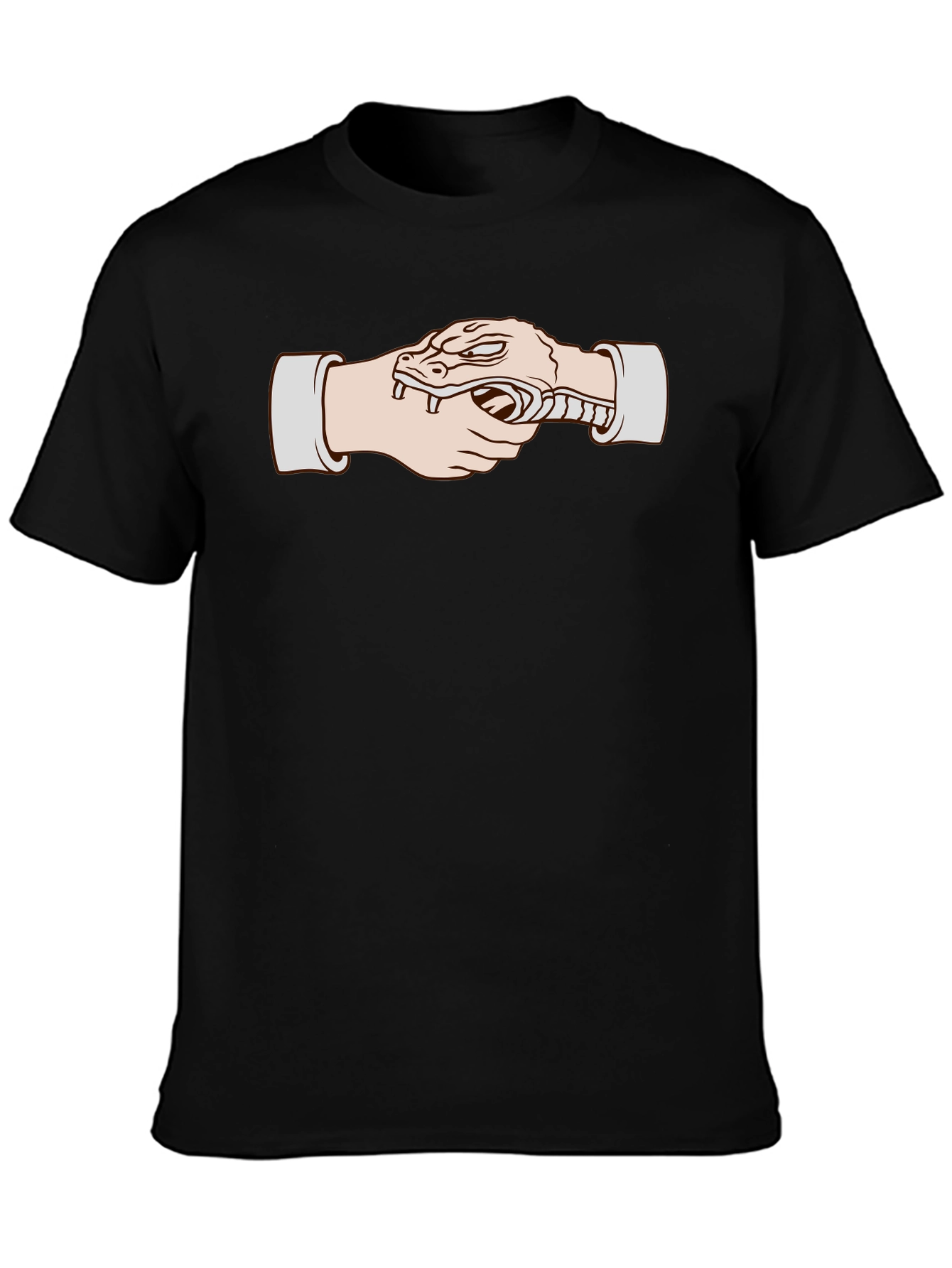 Snake Handshake Graphic T-Shirt - Unique Design
