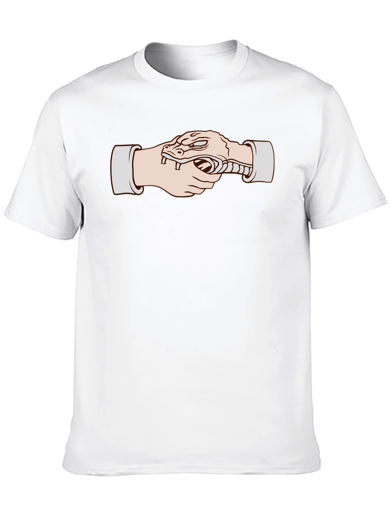 Snake Handshake Graphic T-Shirt - Unique Design