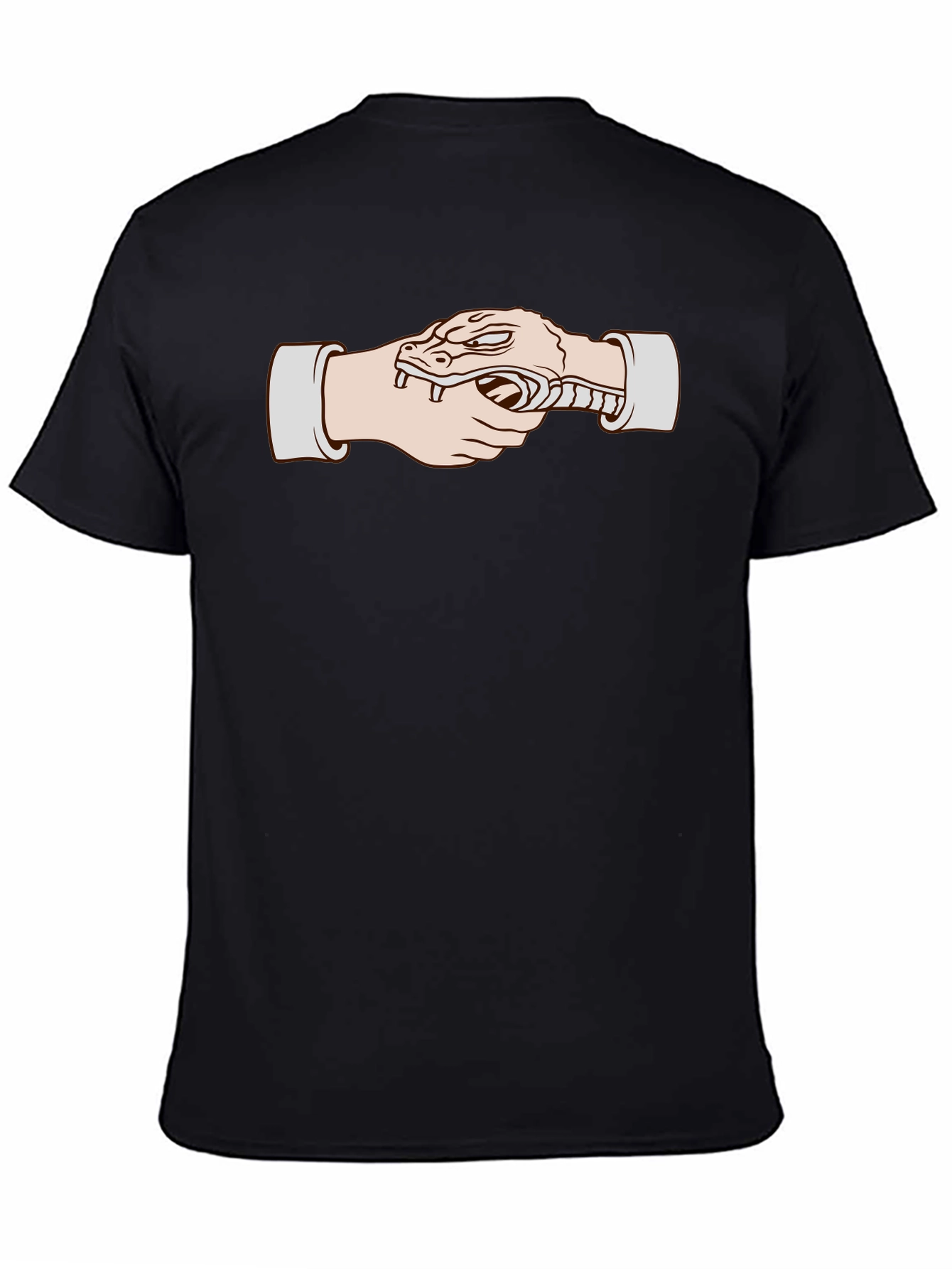 Snake Handshake Graphic T-Shirt - Unique Design