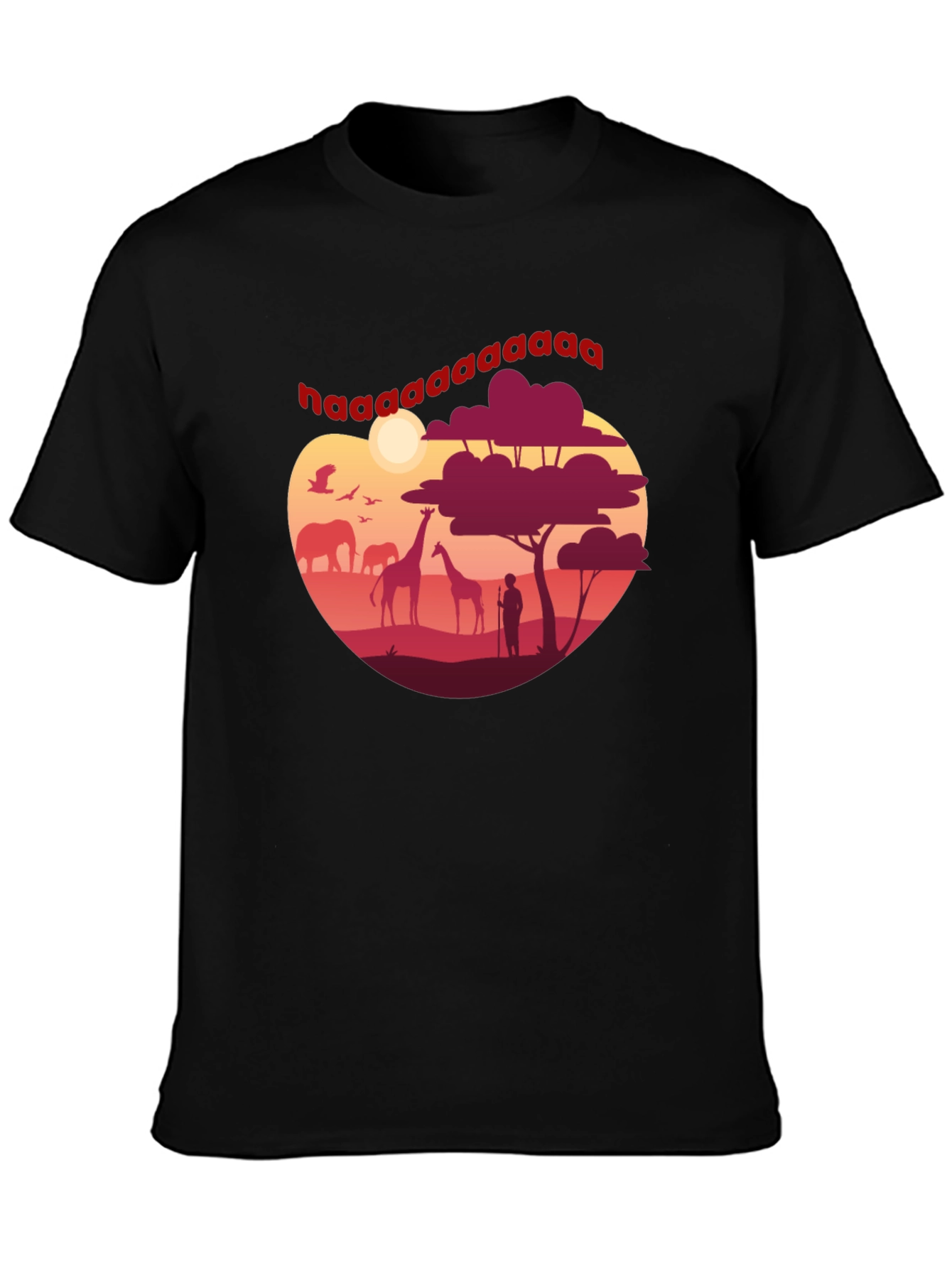 Safari Sunset Graphic Tee - Mens Black T-Shirt