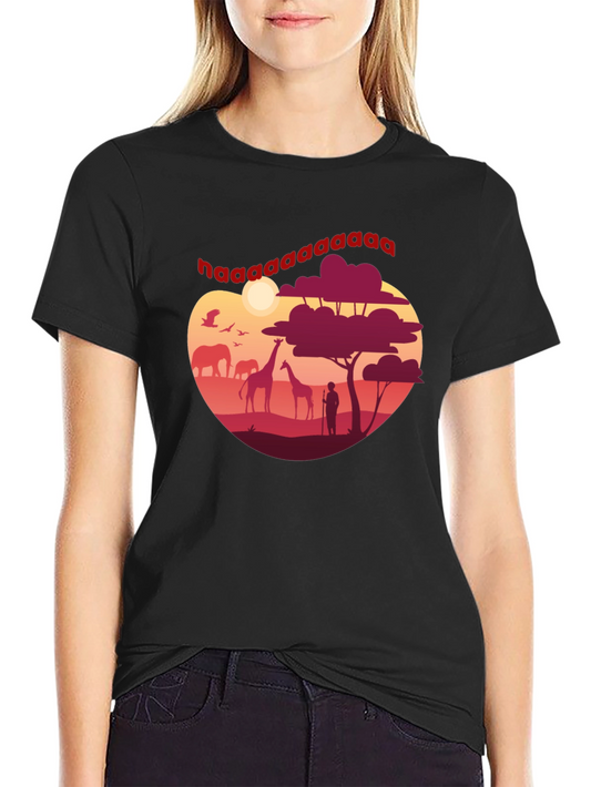 Safari Sunset Graphic Tee - Mens Black T-Shirt