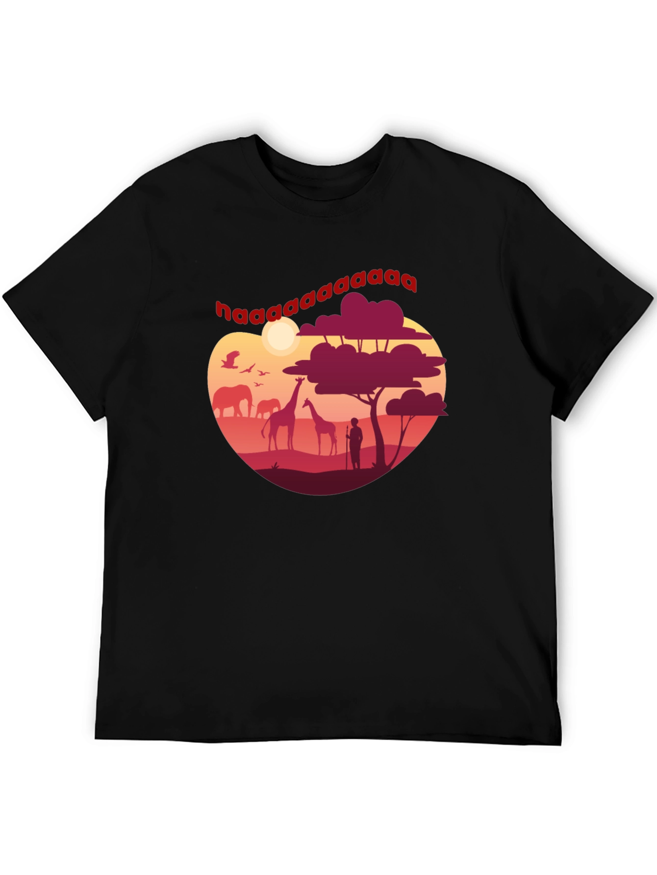 Safari Sunset Graphic Tee - Mens Black T-Shirt