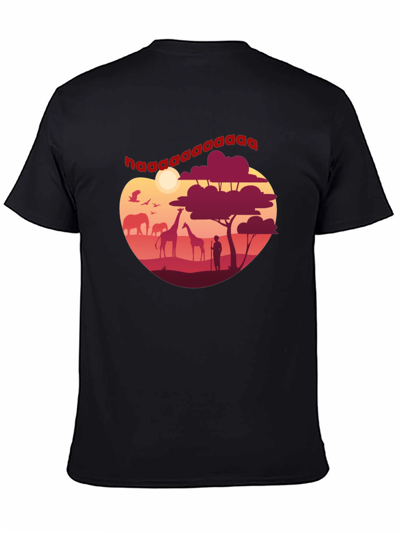 Safari Sunset Graphic Tee - Mens Black T-Shirt